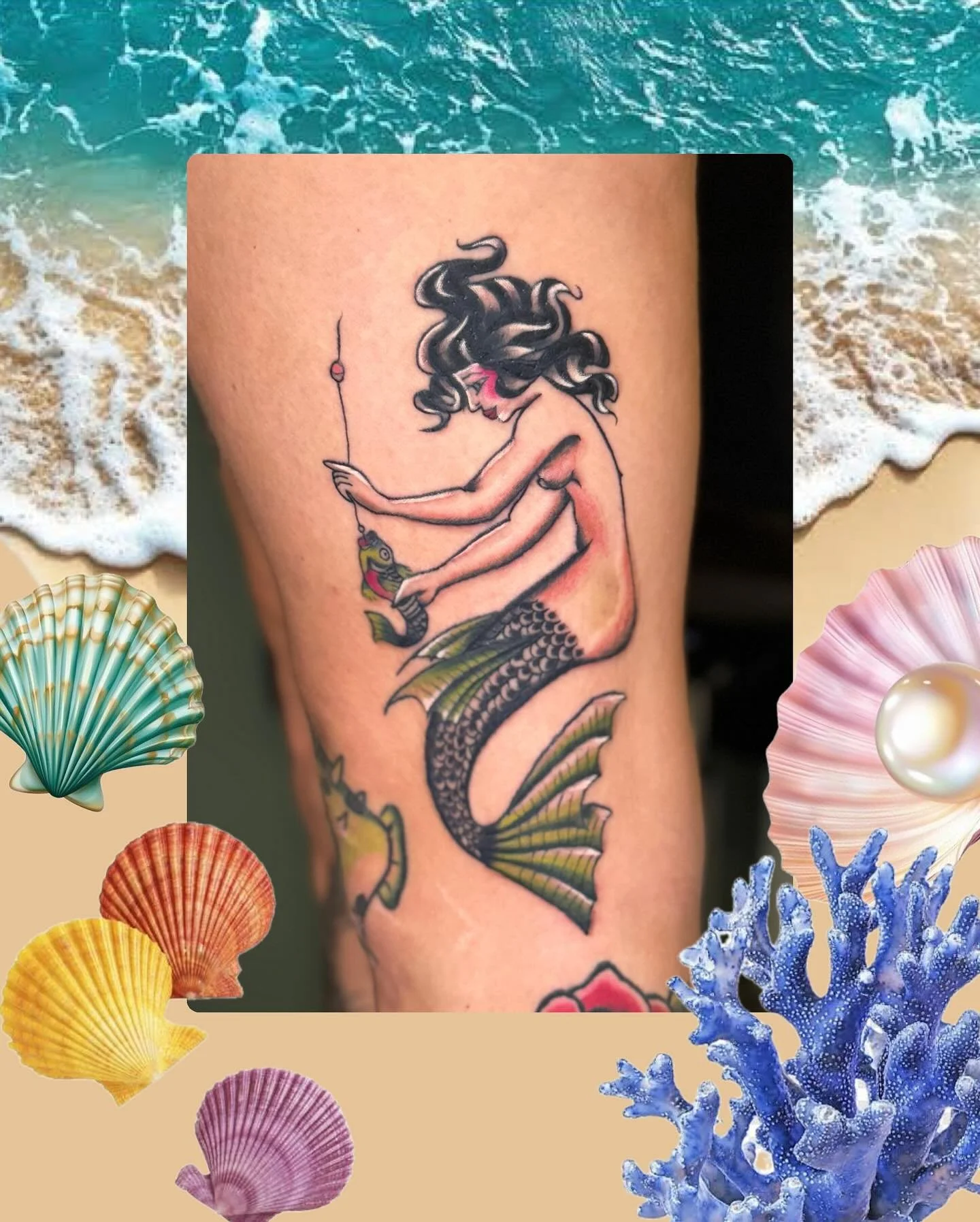 @serenitytheidentity capped off the 2025 summer season with this super rad trad mer lad-y. @kerrithegreat1 always comes in with the coolest requests. We love it, and so should u! Hit us up for all your stabby needs or you&rsquo;ll walk the plank. 

#