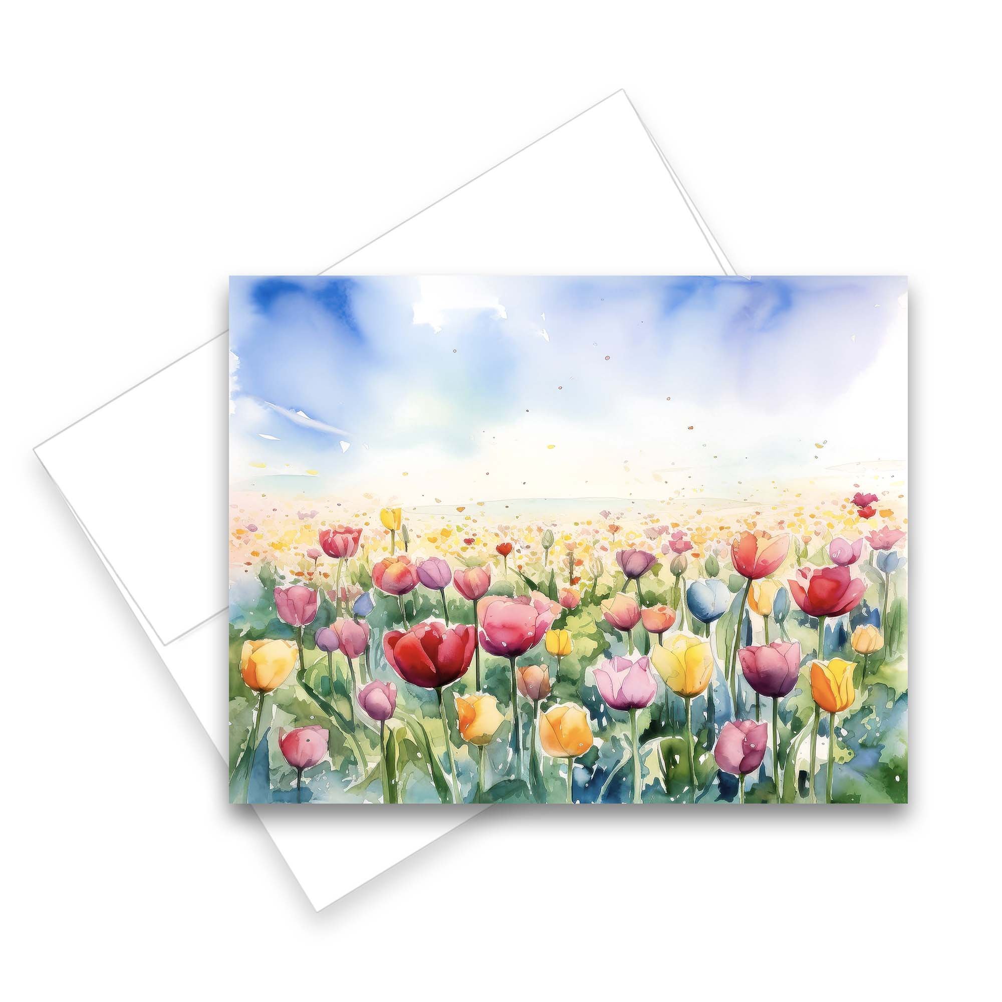 tulip cards, birthday card, floral note card, hand made card, stationary card, flower card
