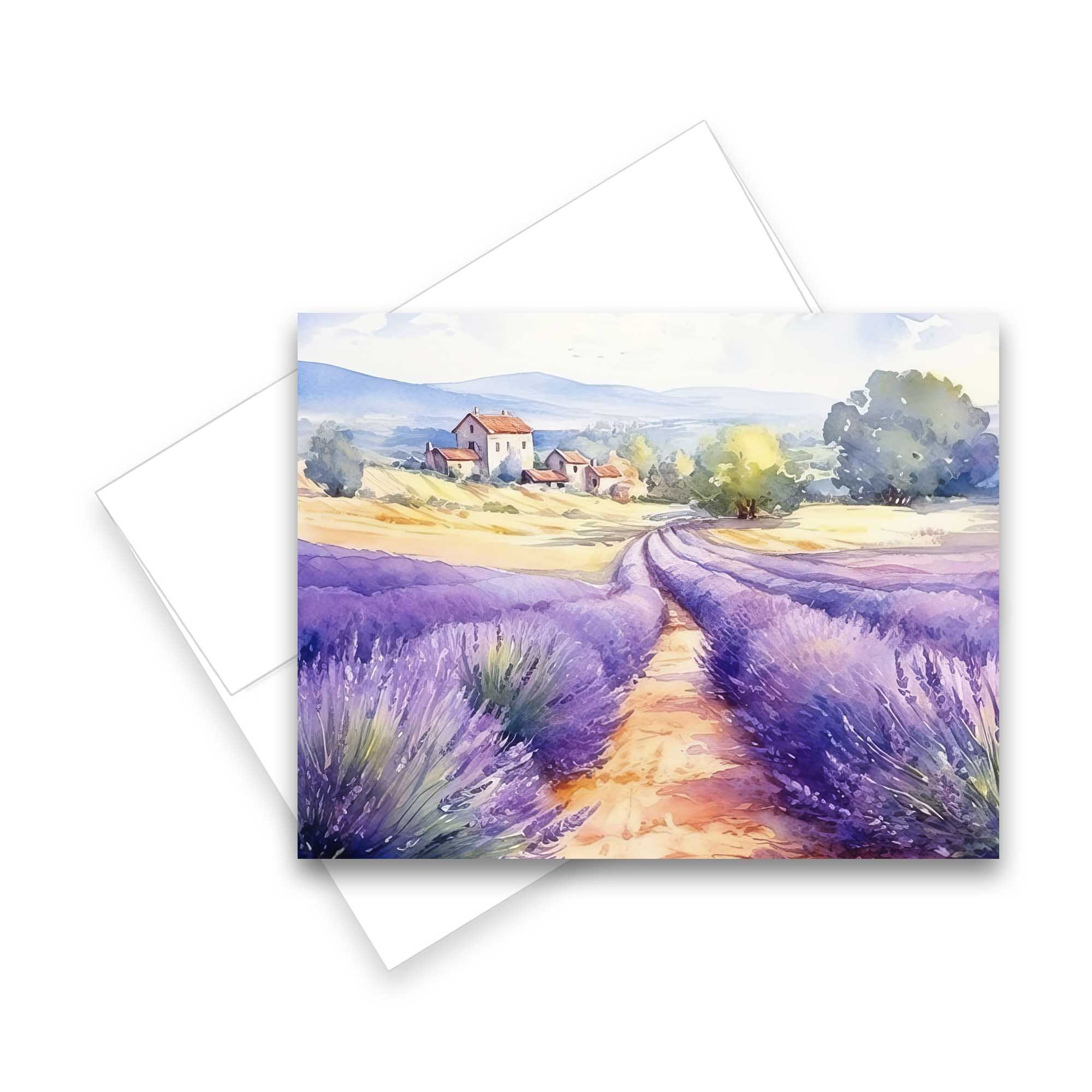 Lavender Fields Greeting cards, notecard set, blank notecards with envelopes, greeting card assortment, art cards