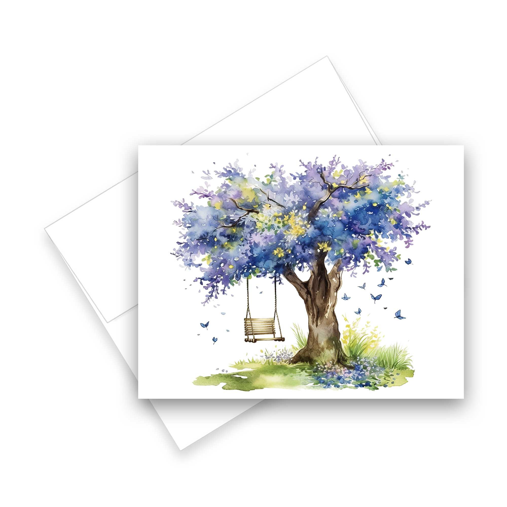 Spring tree greeting cards, assorted card set, blank cards with envelopes, all occasion note cards, thank you cards assorted set