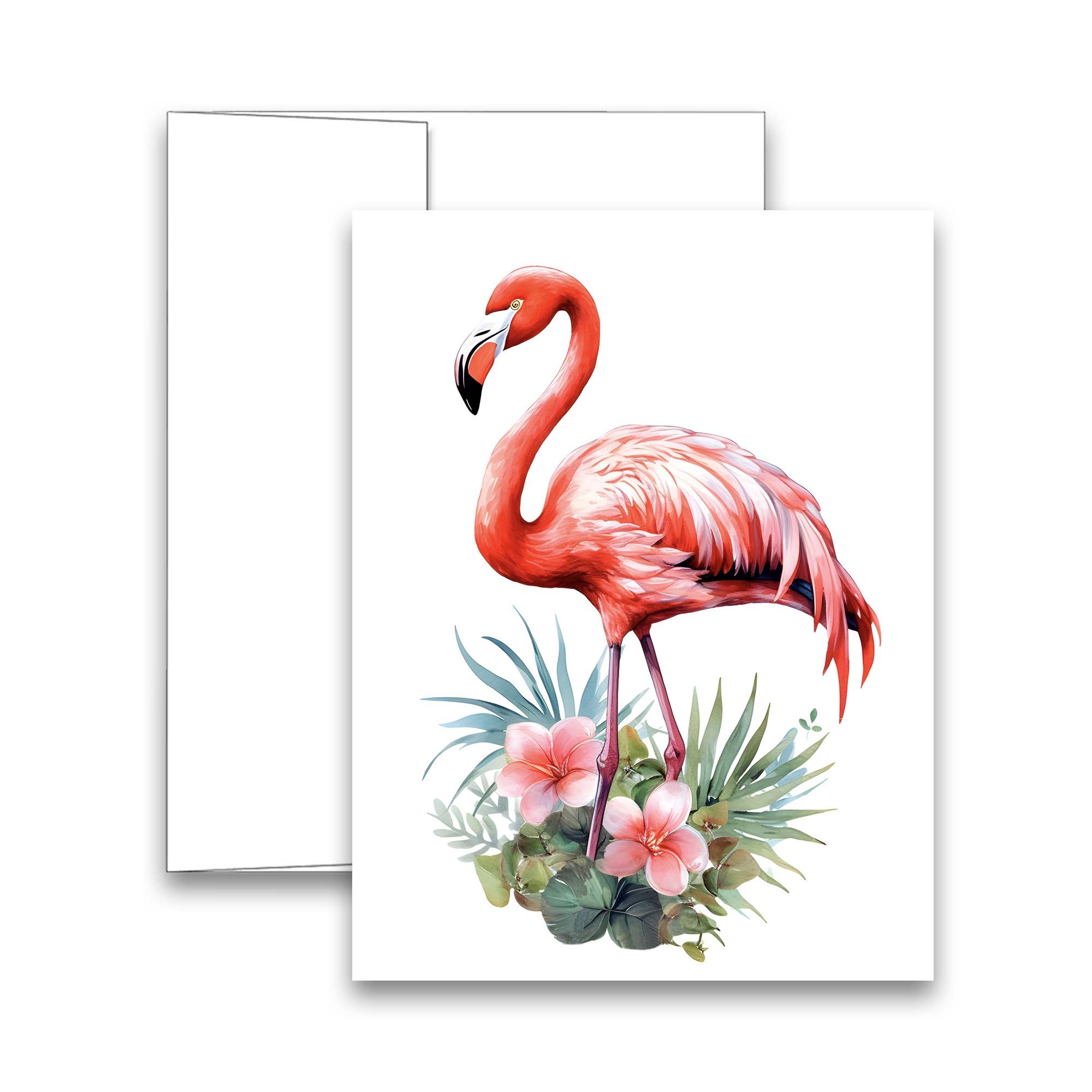 Flamingo note cards, pink flamingo bird cards, notecards birds, bird greeting cards, blank notecards with envelopes