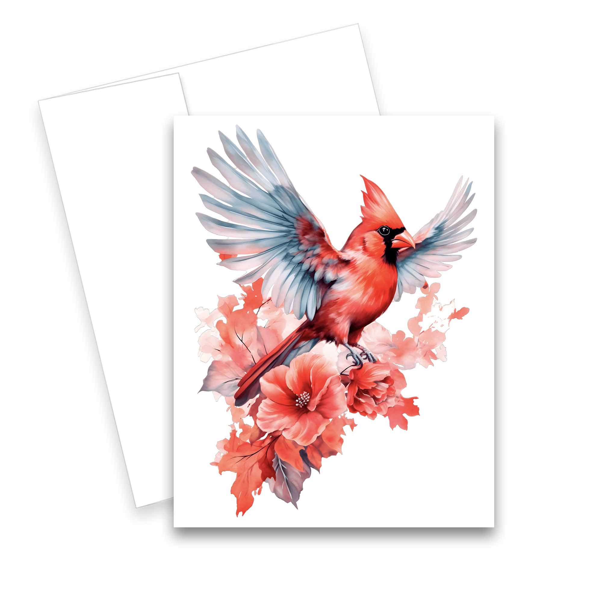 red cardinal note cards, bird note cards, notecards birds, bird greeting cards, Blank Art note cards with envelopes, Watercolor Cards with Envelopes