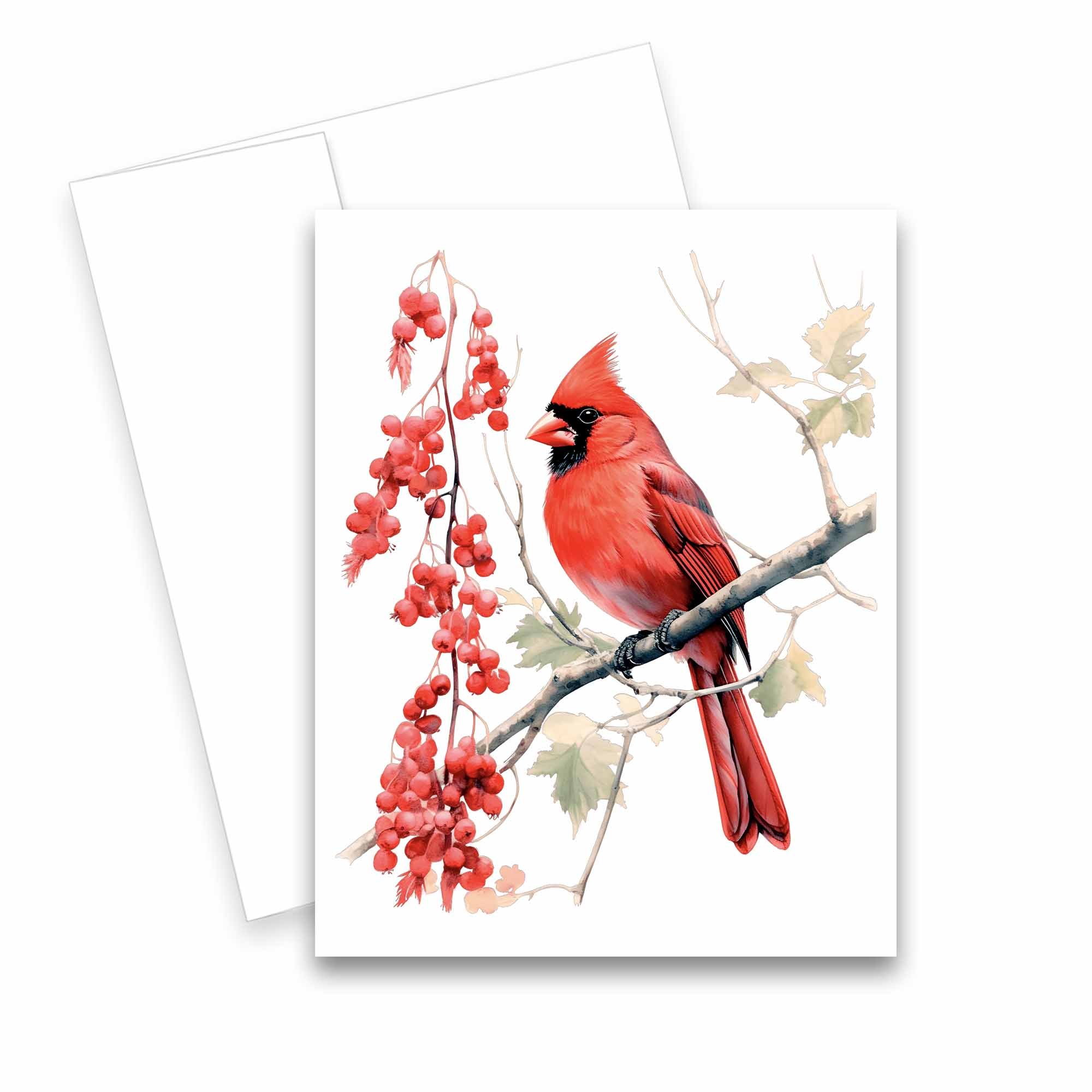 red cardinal note cards, bird note cards, notecards birds, bird greeting cards, Blank Art note cards with envelopes, Watercolor Cards with Envelopes