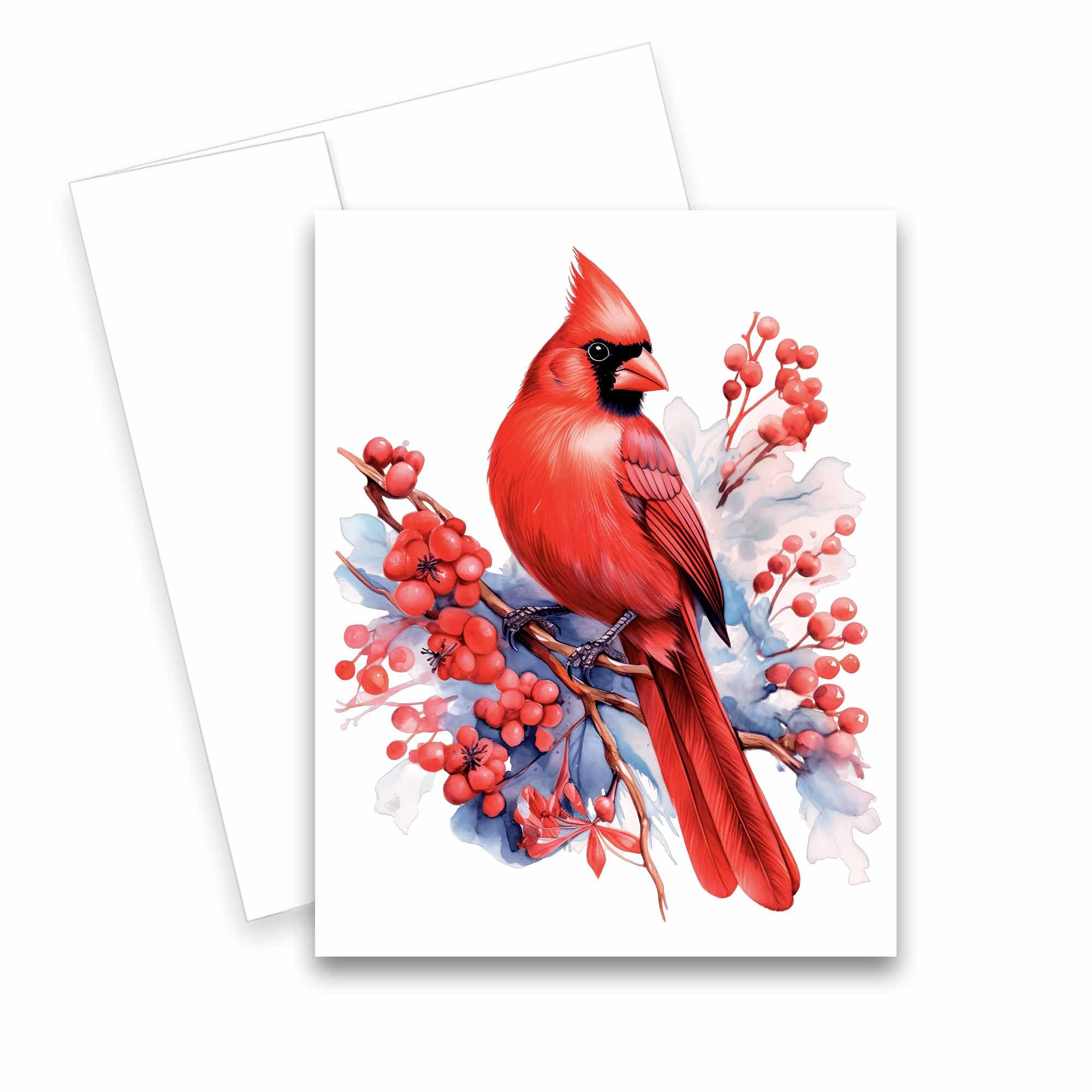 red cardinal note cards, bird note cards, notecards birds, bird greeting cards, Blank Art note cards with envelopes, Watercolor Cards with Envelopes