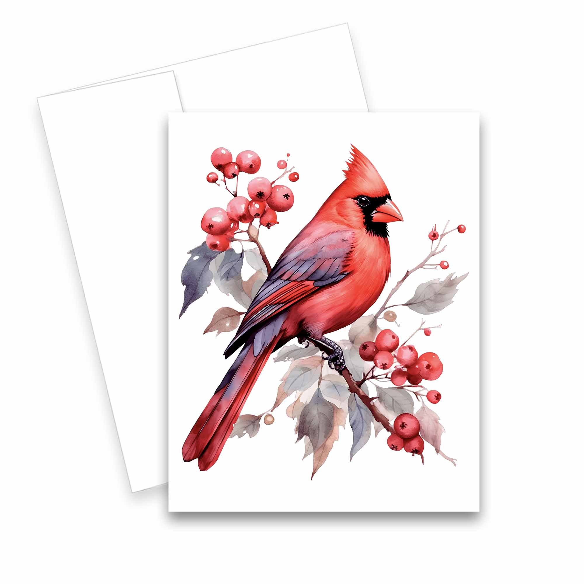 red cardinal note cards, bird note cards, notecards birds, bird greeting cards, Blank Art note cards with envelopes, Watercolor Cards with Envelopes