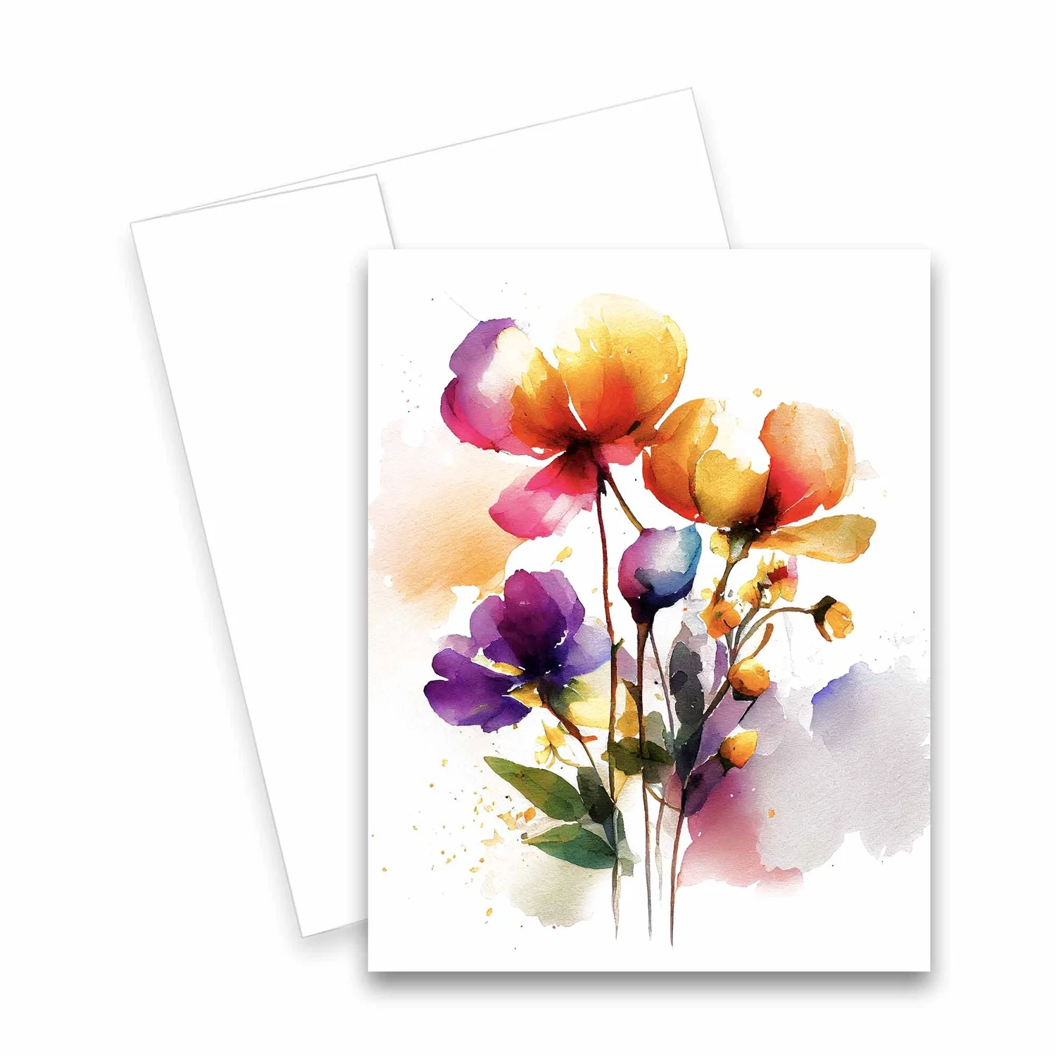 6 Assorted Handmade Note Cards – Blank Greeting Cards With Envelopes, Floral Design