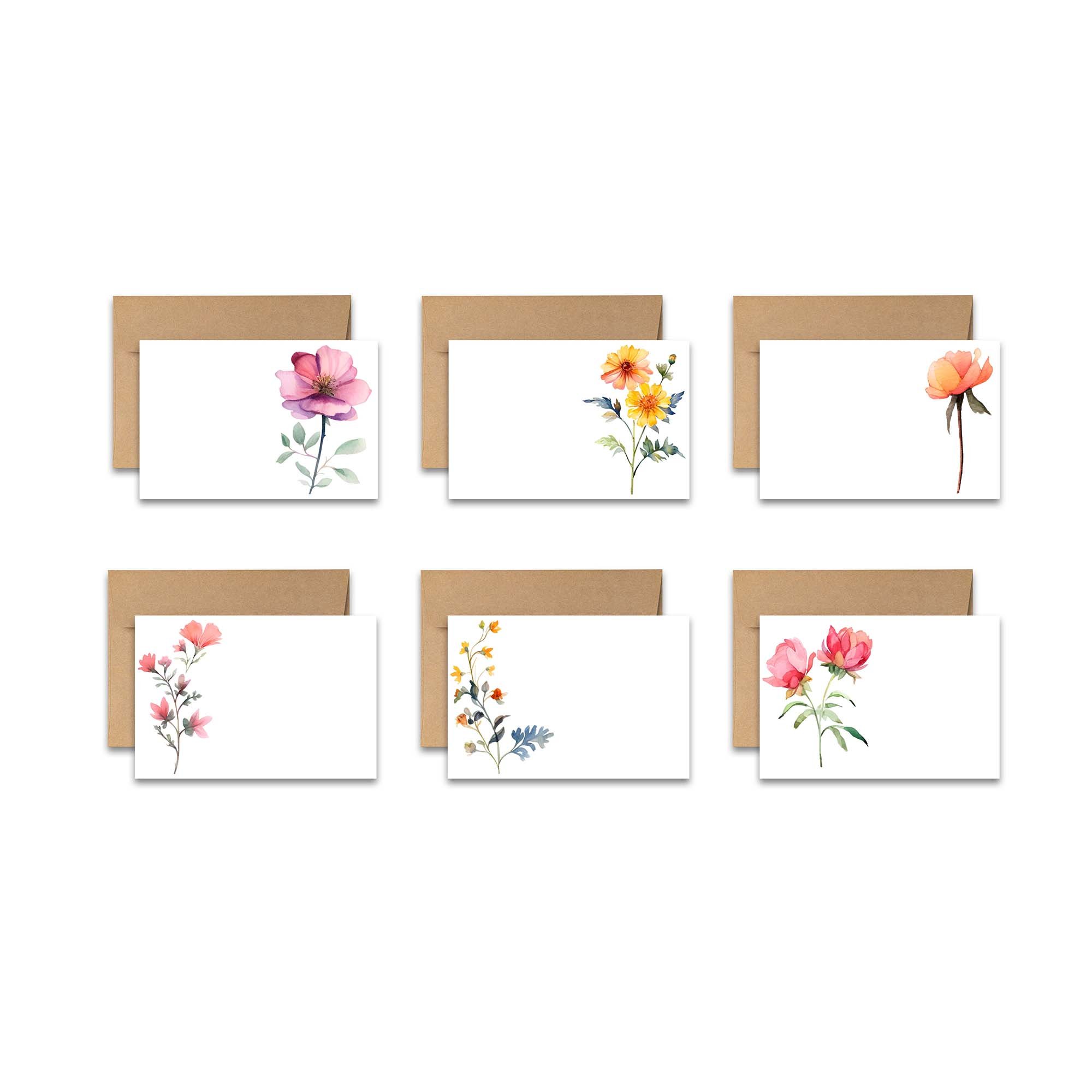 Wildflower cards, flower greeting cards, notecards with flowers, assorted greeting card set, cute floral cards, thank you cards, birthday cards, mothers day cards