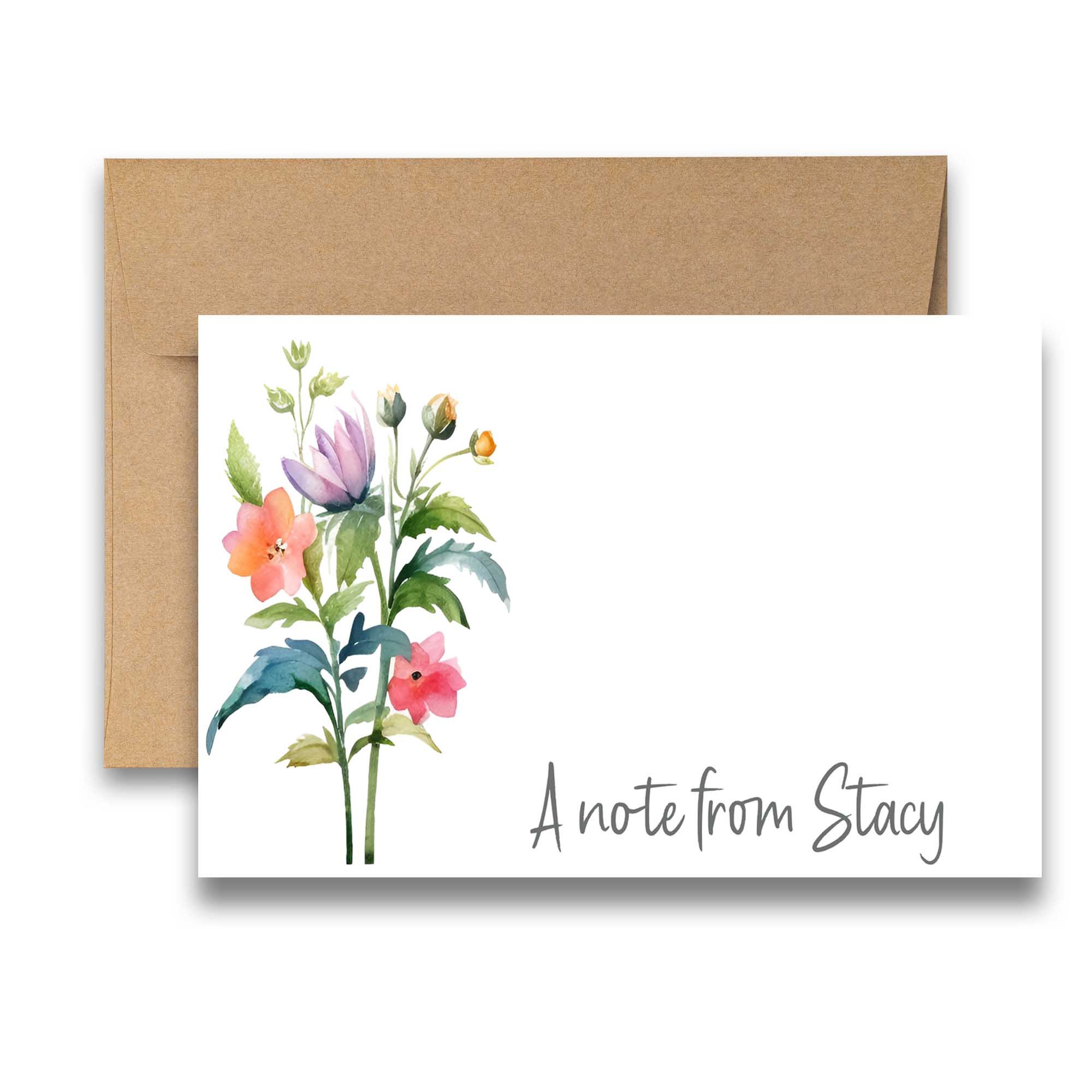 Personalized note cards, personalized note cards for women, * personalized stationery for women, custom floral stationery, name stationery, personalized stationary, floral stationery set
