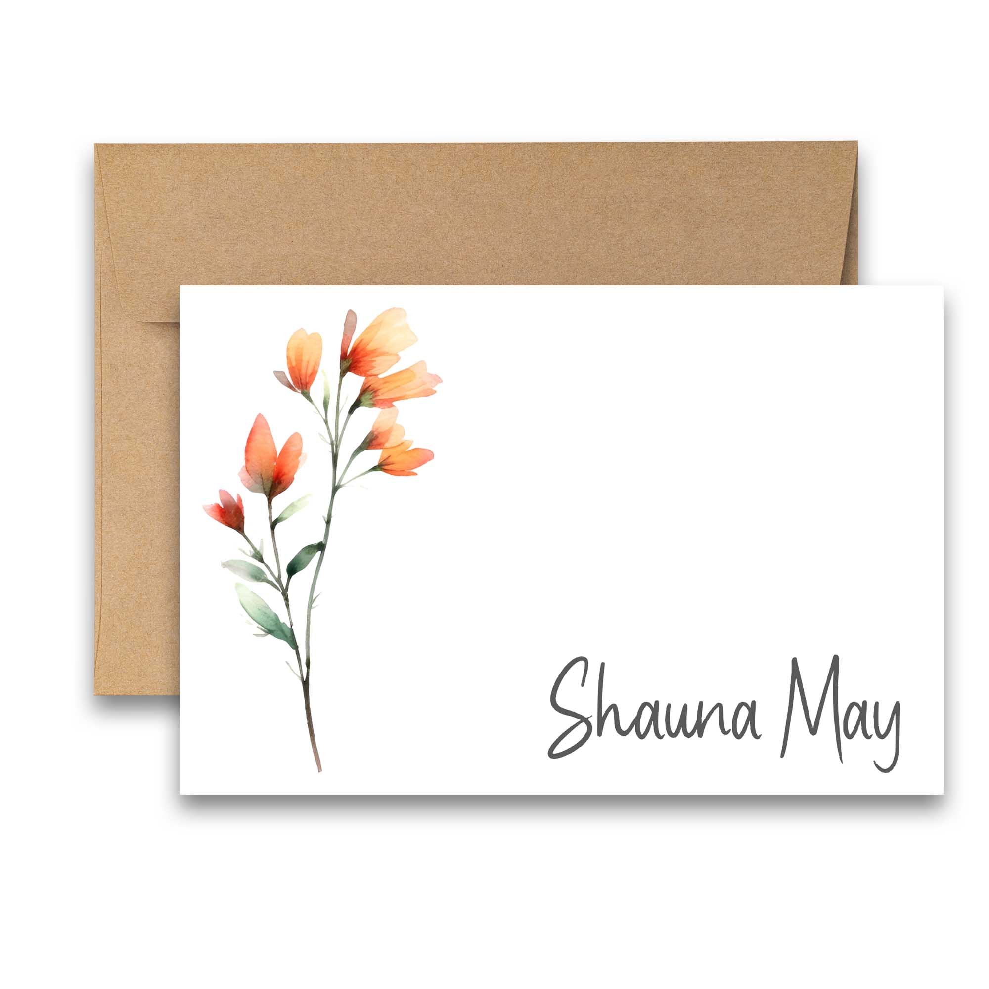 Personalized note cards, personalized note cards for women, * personalized stationery for women, custom floral stationery, name stationery, personalized stationary, floral stationery set