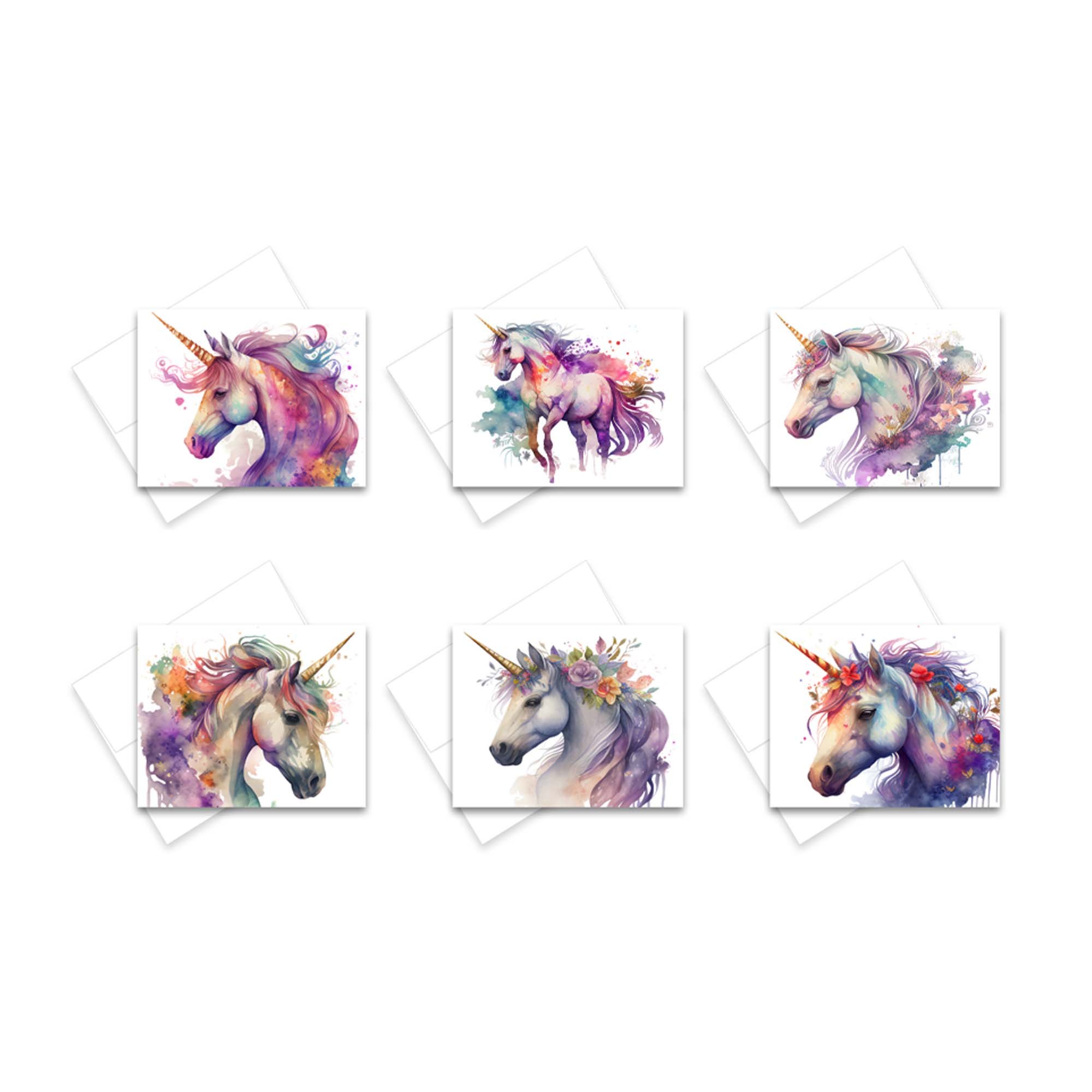 Unicorn greeting cards, all occasion note card set, Animal greeting cards, handmade notecards, greeting cards assortment animals
