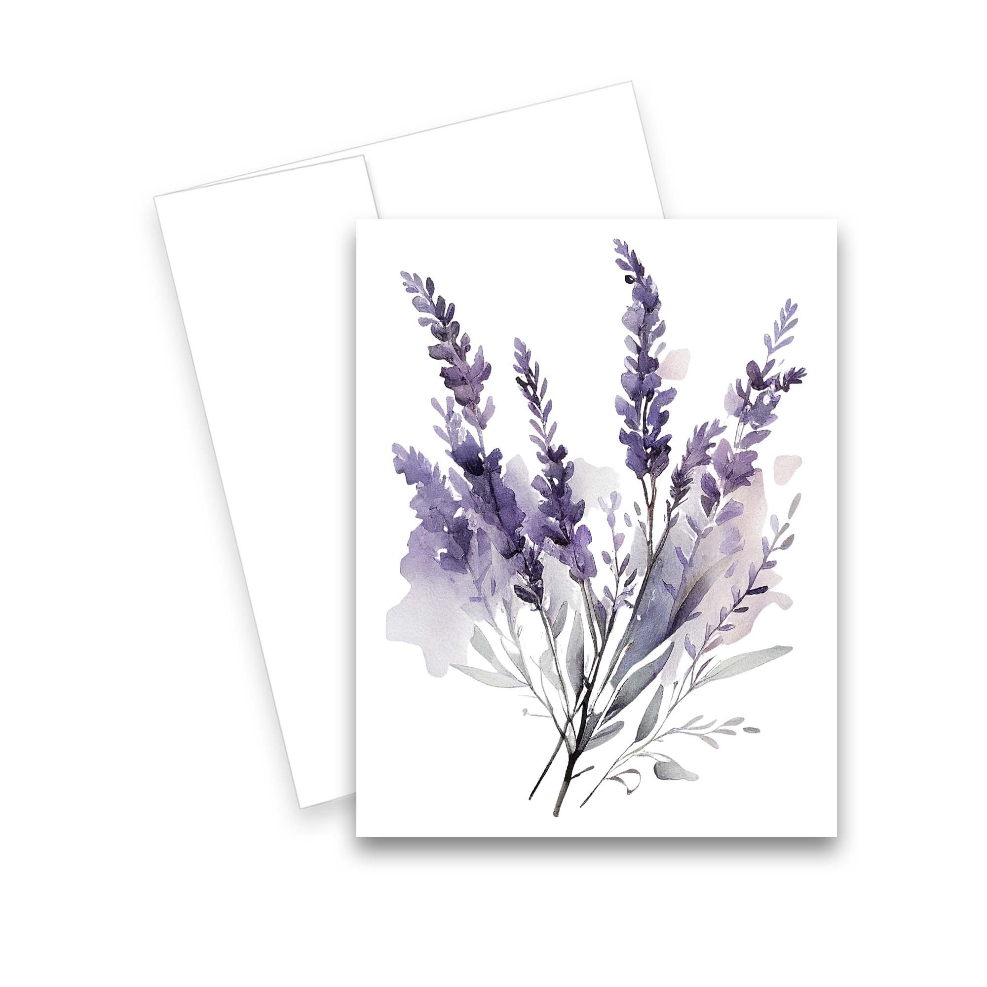 lavender greeting cards, floral cards with envelopes, watercolor card set, thank you cards, all occasion cards