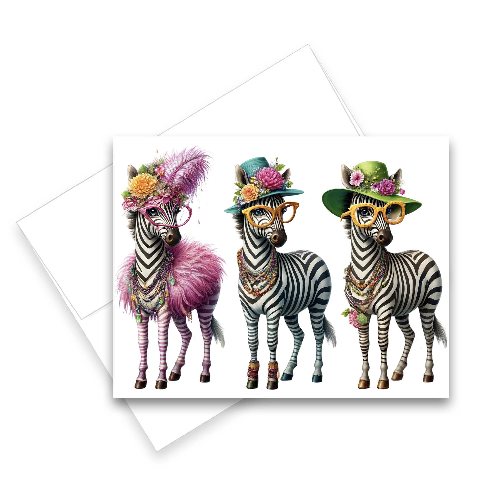 zebra greeting cards, funny animal note cards, all occasion cards, greeting card assortment, thank you cards with envelopes, birthday cards