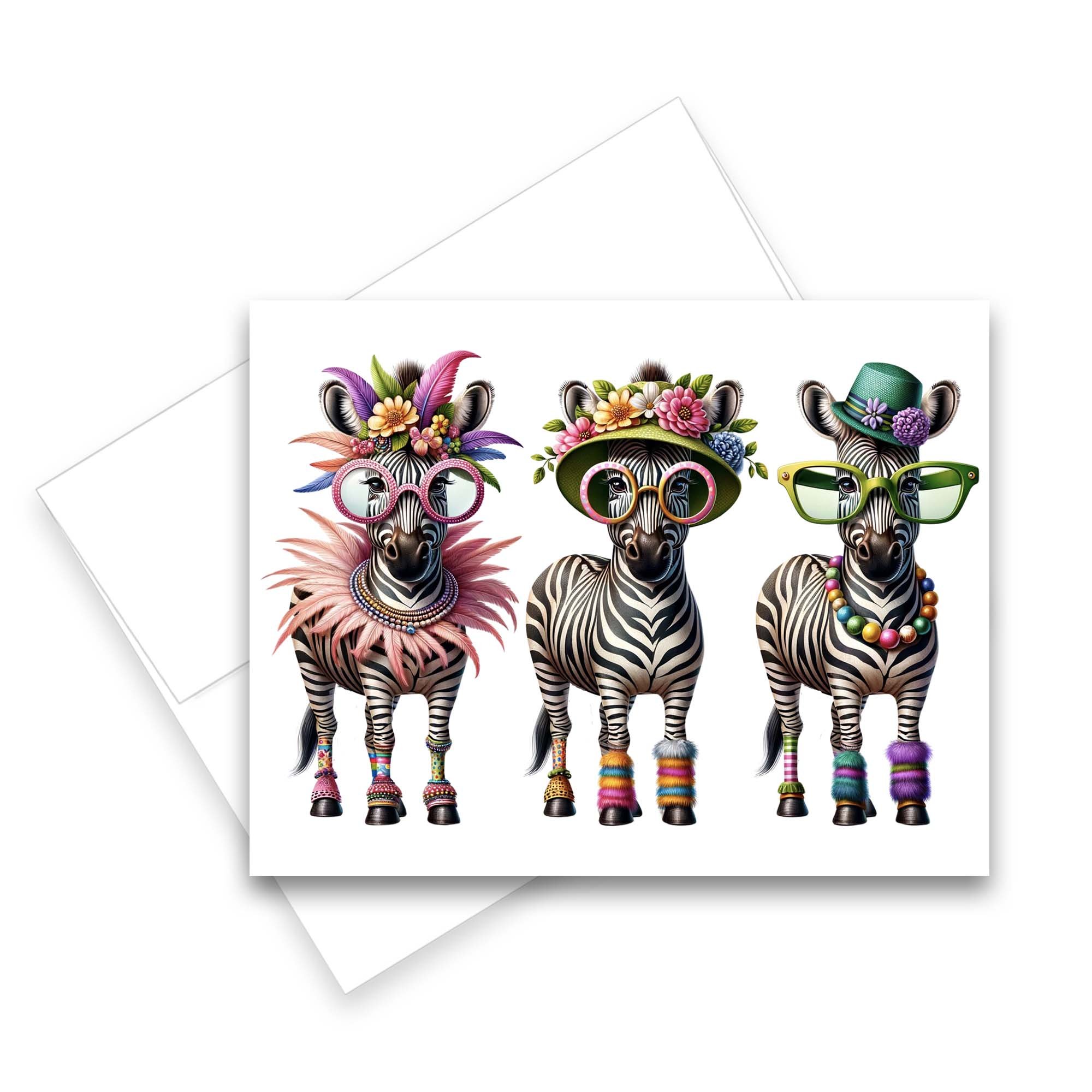 zebra greeting cards, funny animal note cards, all occasion cards, greeting card assortment, thank you cards with envelopes, birthday cards