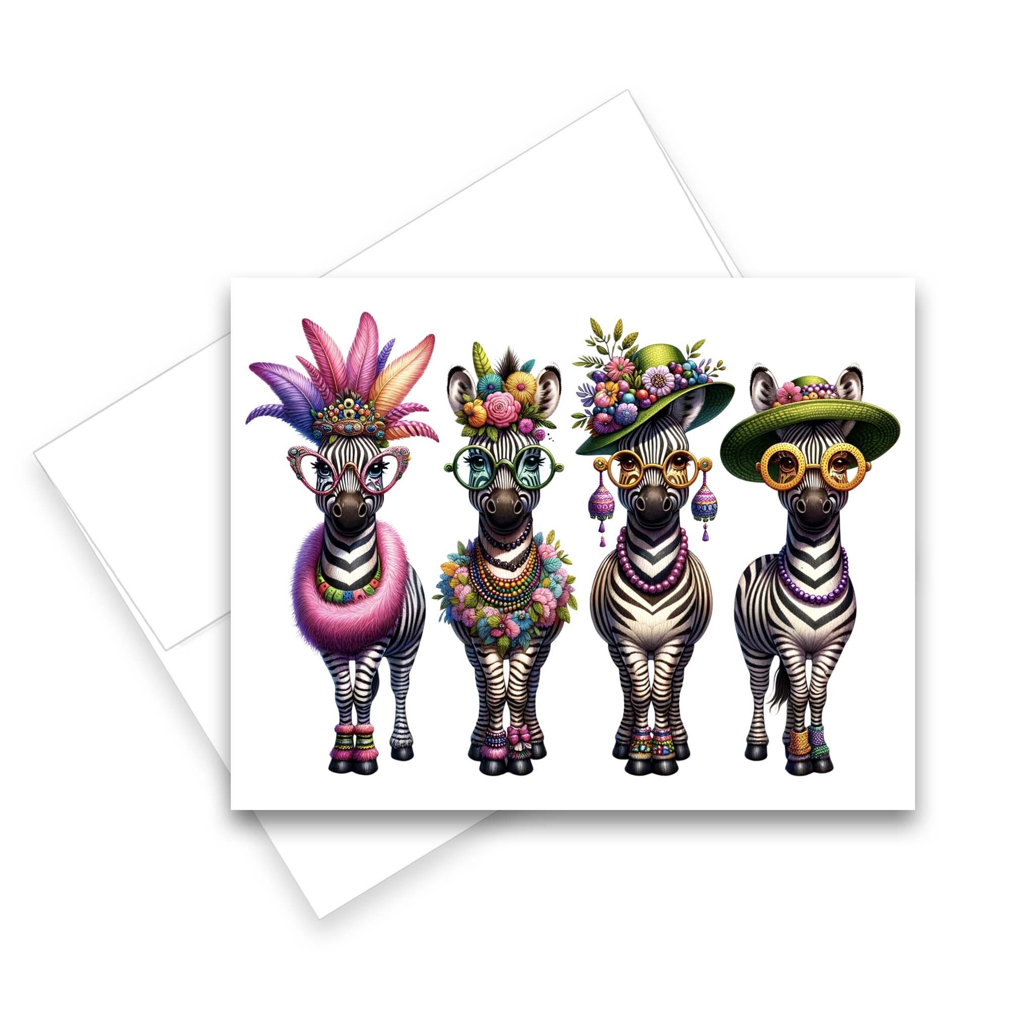 zebra greeting cards, funny animal note cards, all occasion cards, greeting card assortment, thank you cards with envelopes, birthday cards