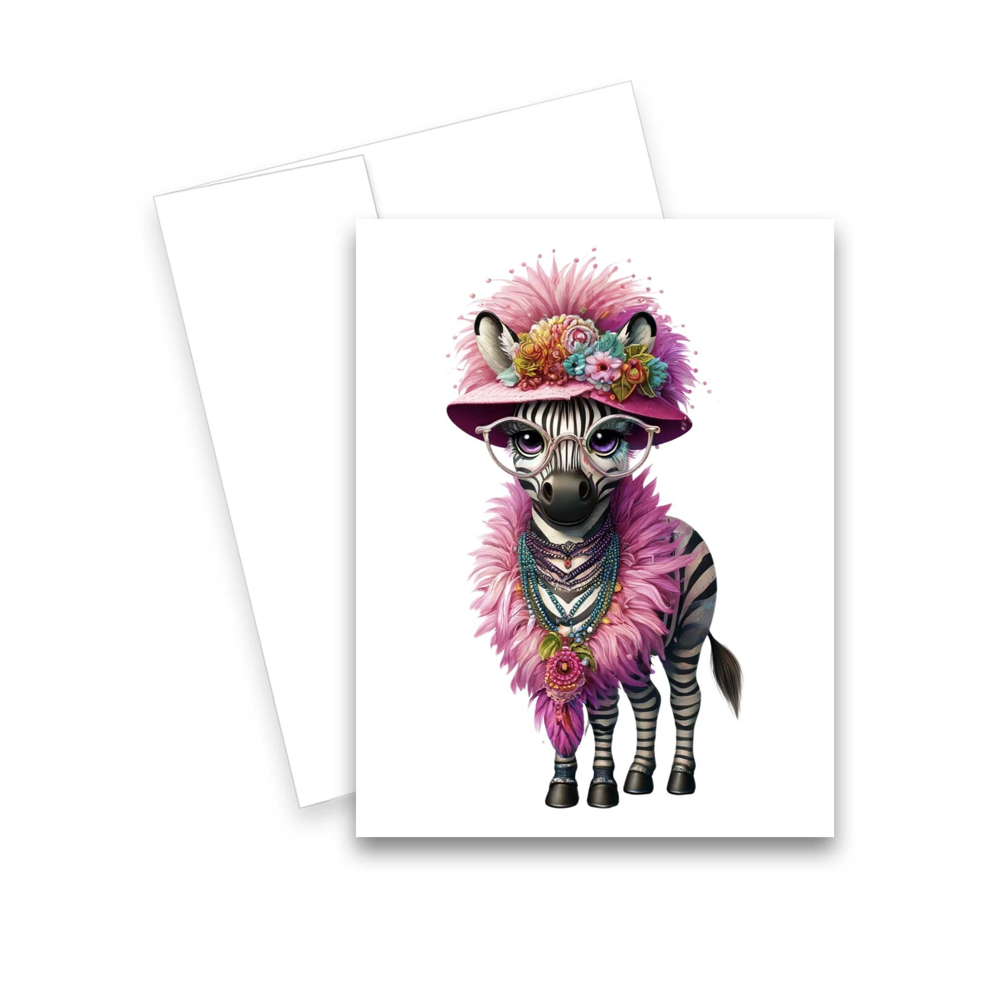 zebra greeting cards, funny animal note cards, all occasion cards, greeting card assortment, thank you cards with envelopes, birthday cards