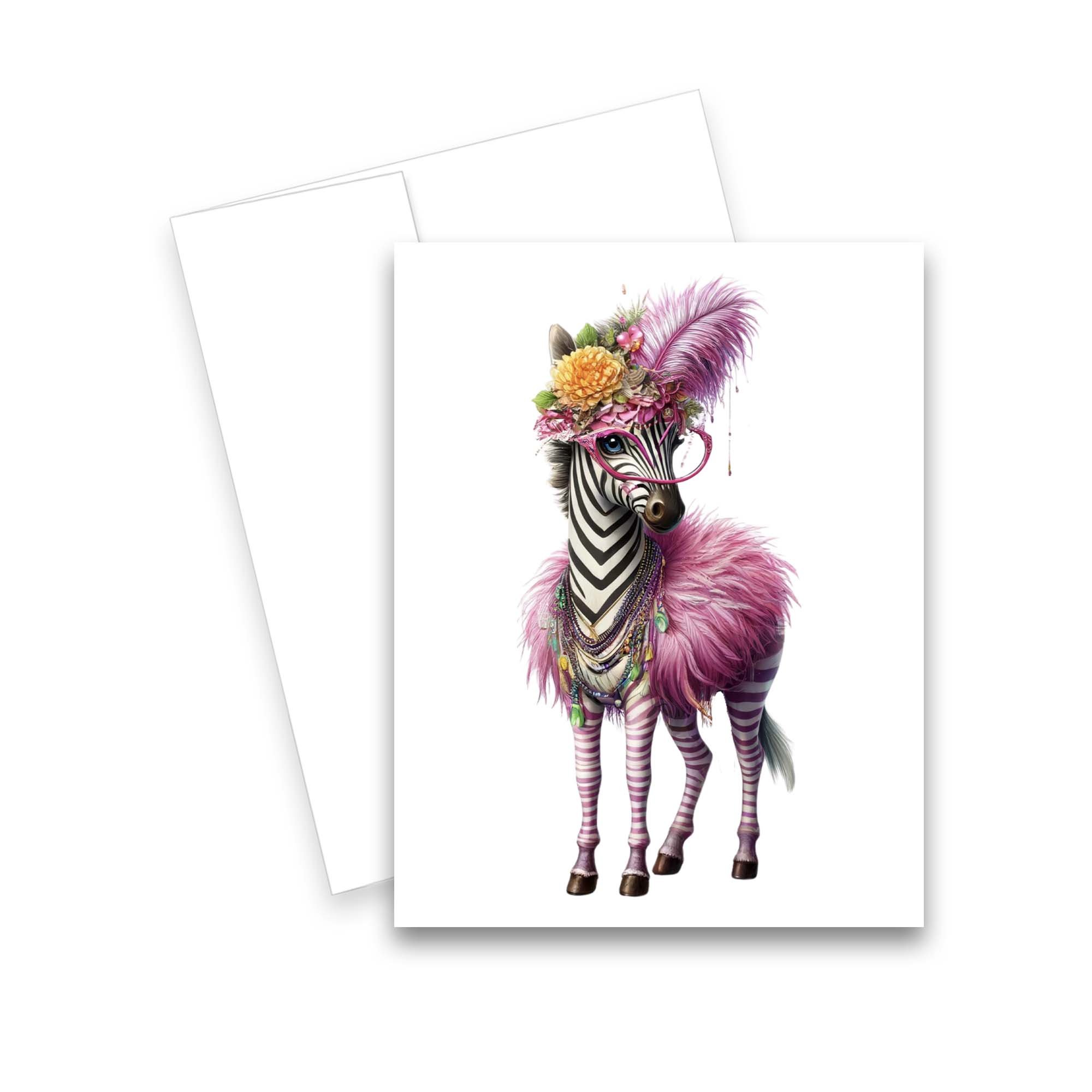 zebra greeting cards, funny animal note cards, all occasion cards, greeting card assortment, thank you cards with envelopes, birthday cards