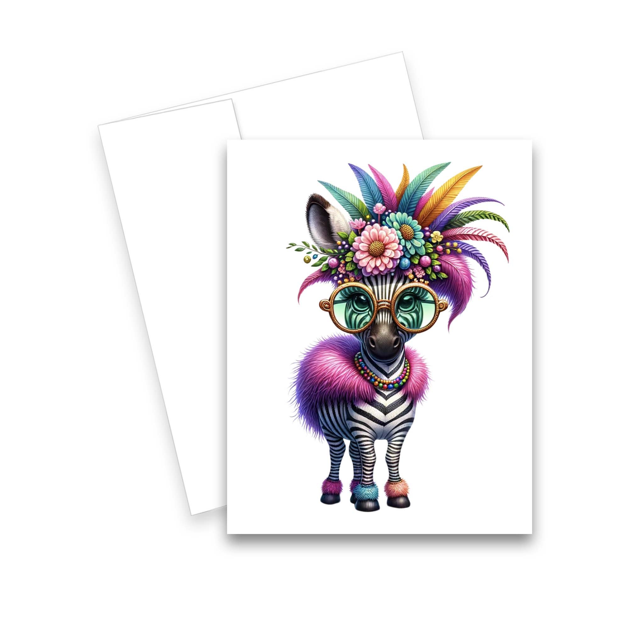 zebra greeting cards, funny animal note cards, all occasion cards, greeting card assortment, thank you cards with envelopes, birthday cards