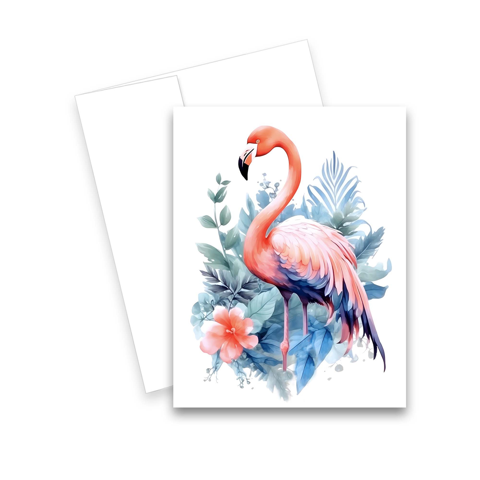 Flamingo note cards, pink flamingo bird cards, notecards birds, bird greeting cards, blank notecards with envelopes