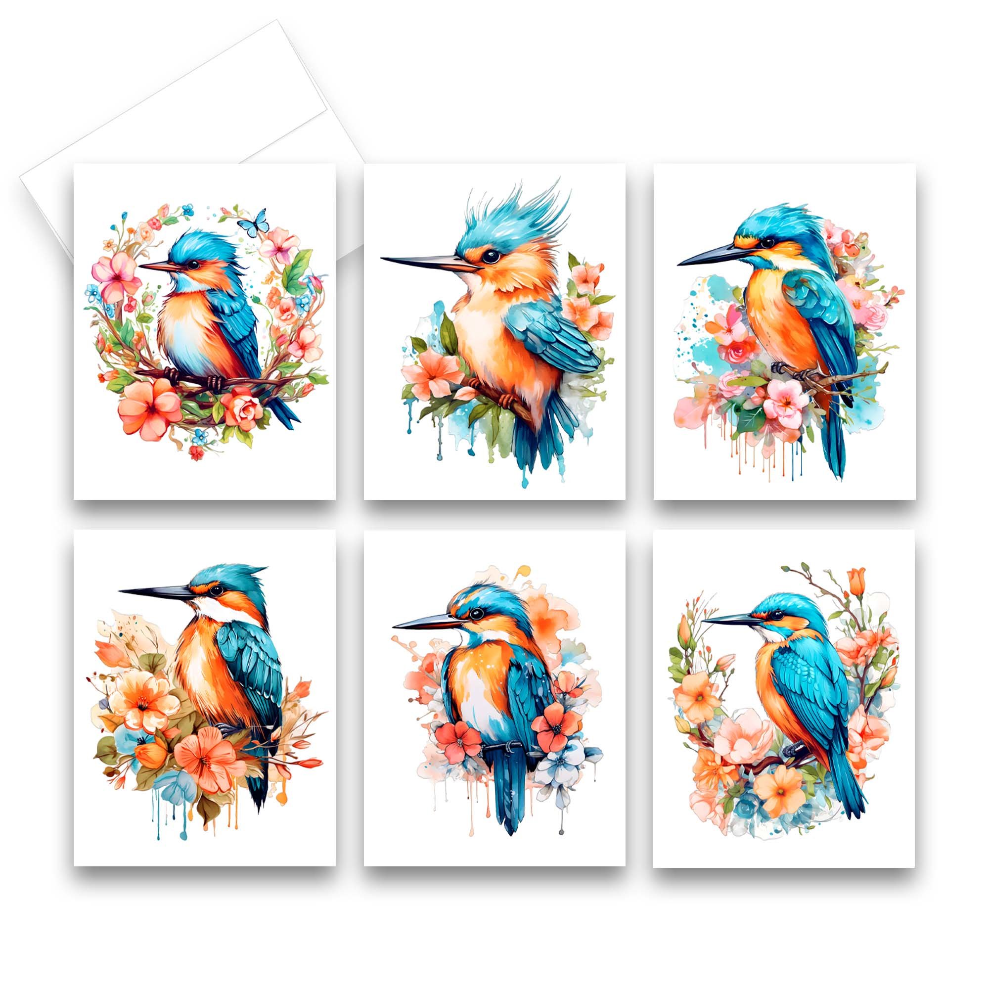 Blue bird blank watercolor cards with envelopes, watercolor cards with envelopes, note cards with envelopes blank inside, watercolor cards, watercolor cards with envelopes