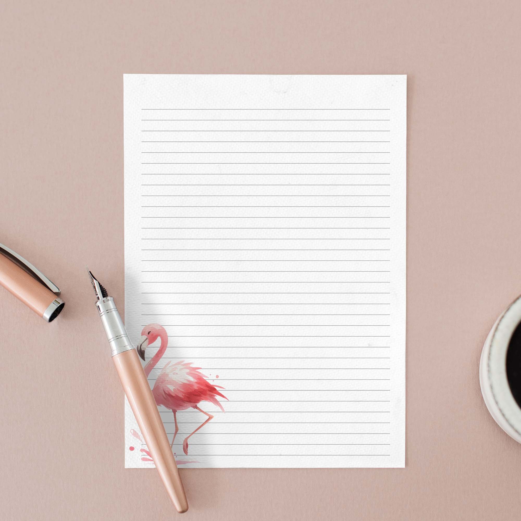 DPE007 web1 cute flamingo stationery.jpg