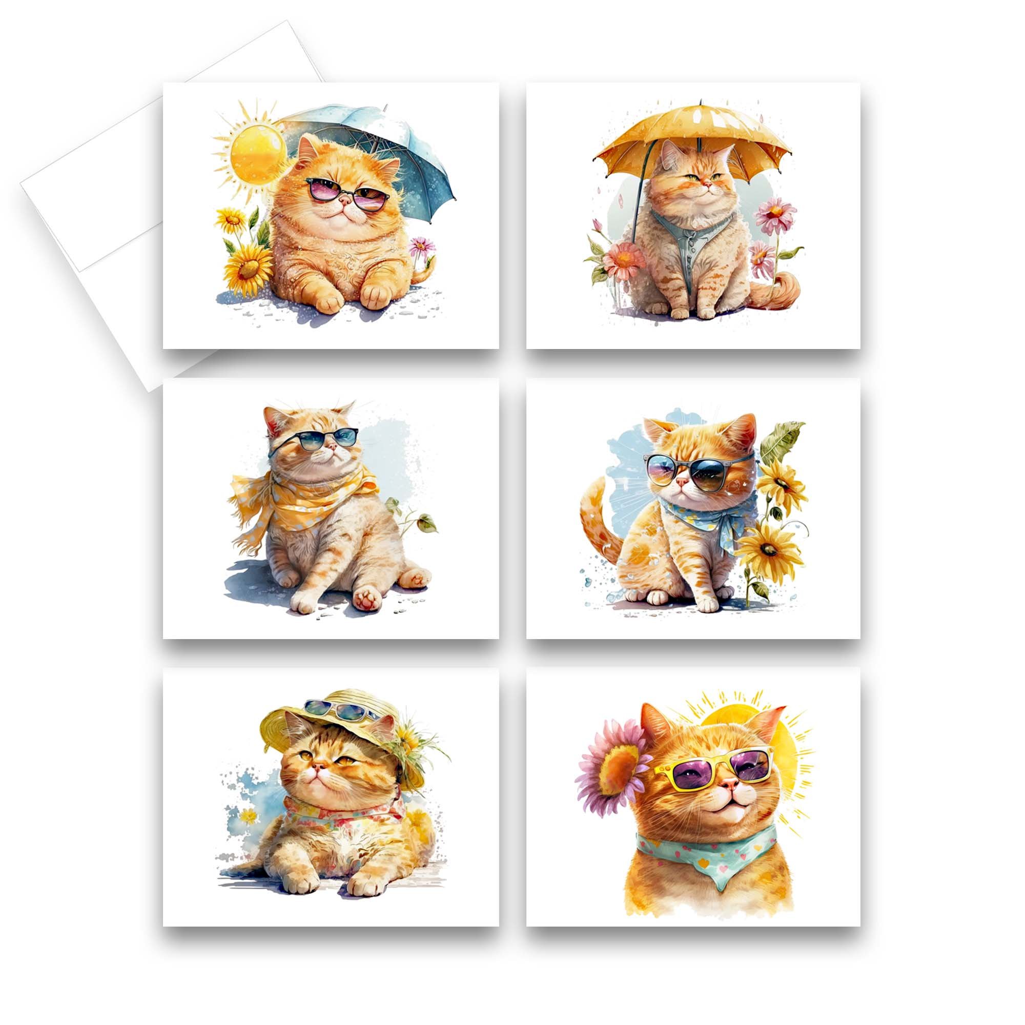 cute cat cards, cat notecards and envelopes set, animal greeting cards, funny animal notecards, blank animal greeting cards, kitten cards, cat lover