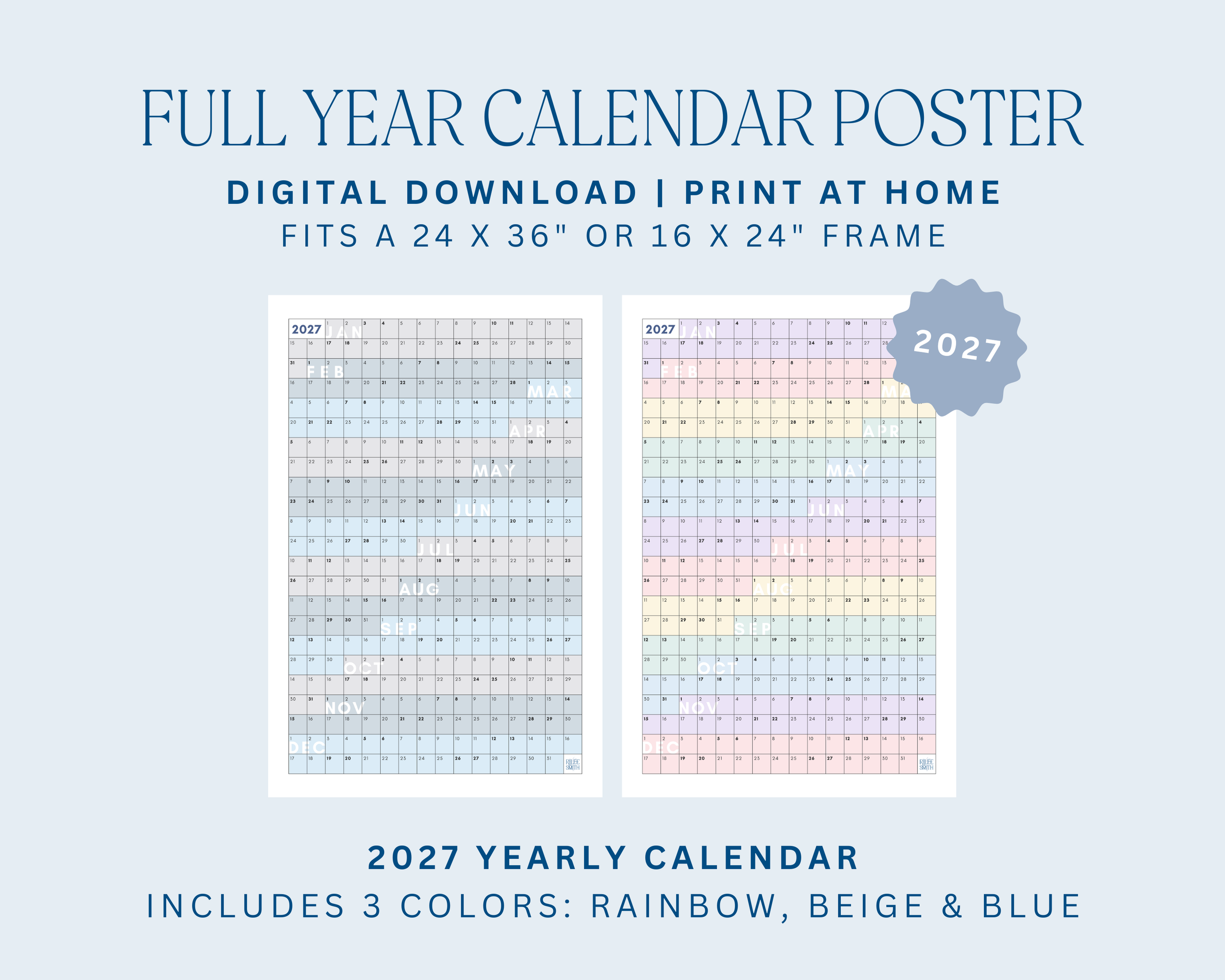 2027 Full Year Calendar