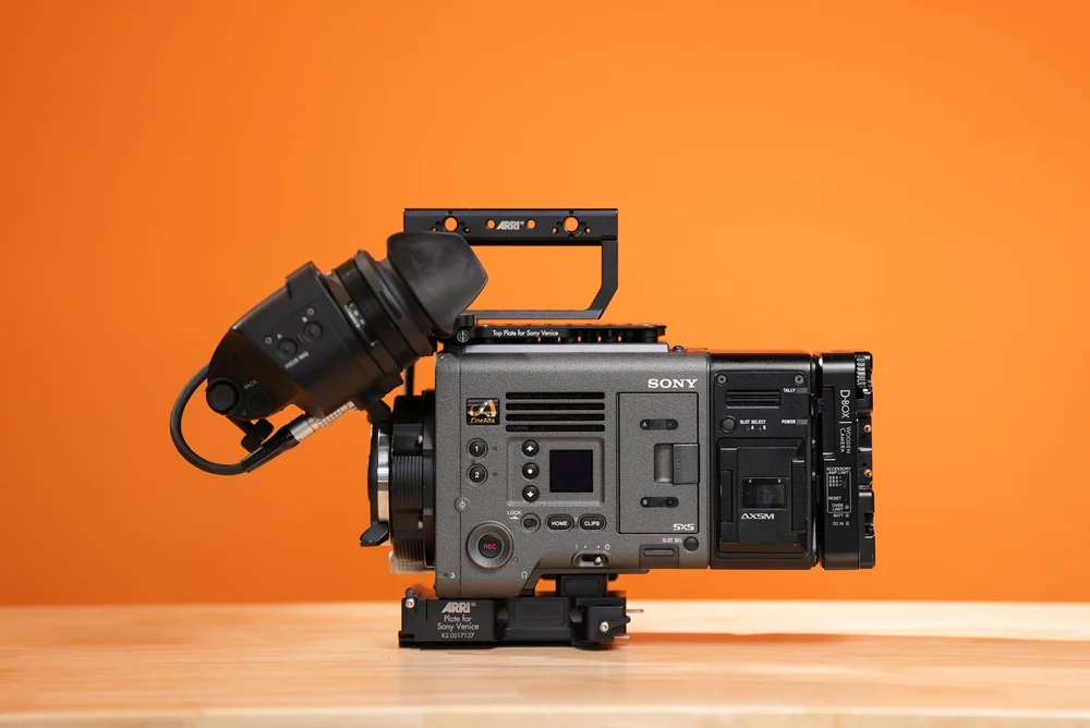 Sony VENICE cinema camera on a prep bench at Shine Cine in Fort Worth