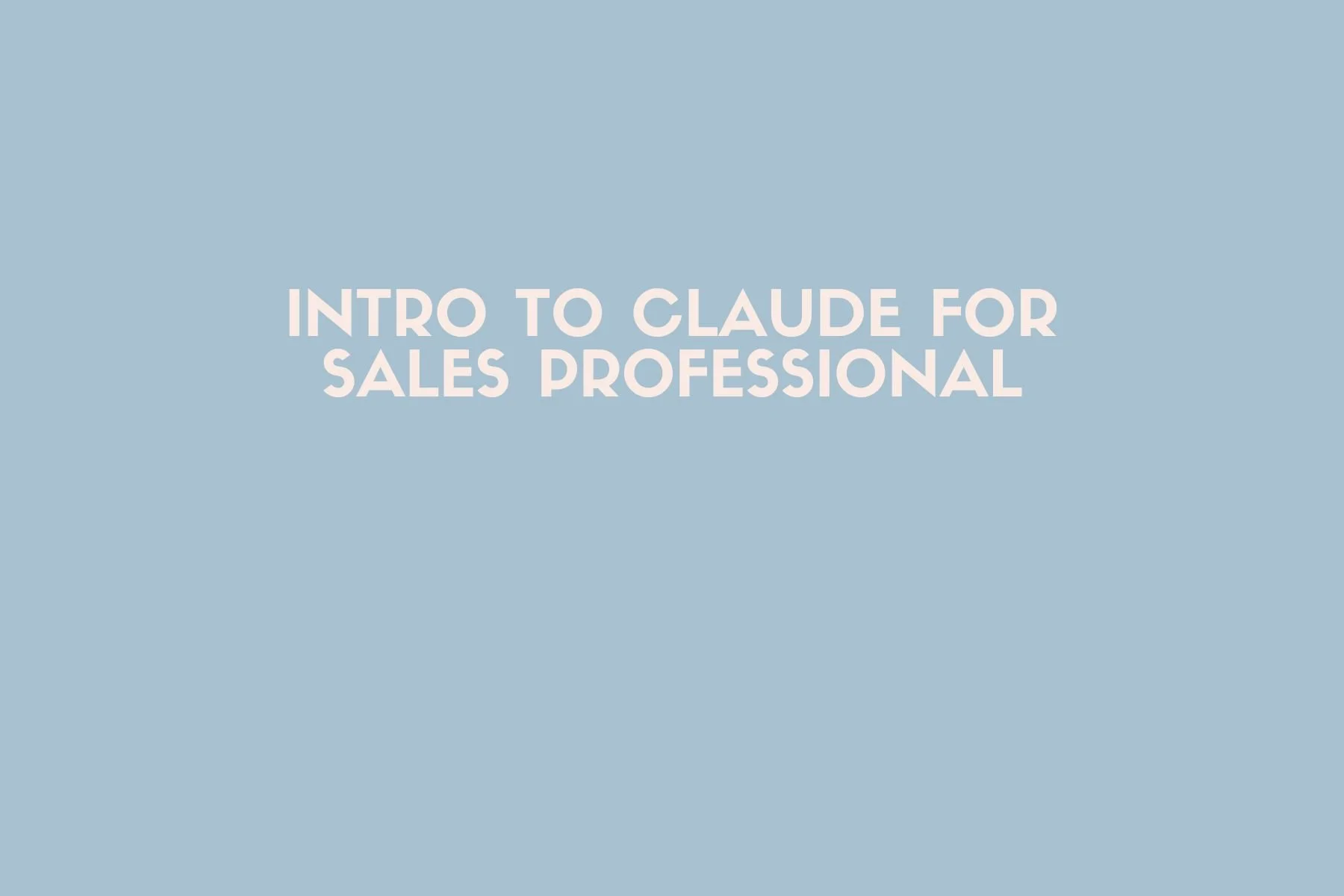 Claude for Sales Professional