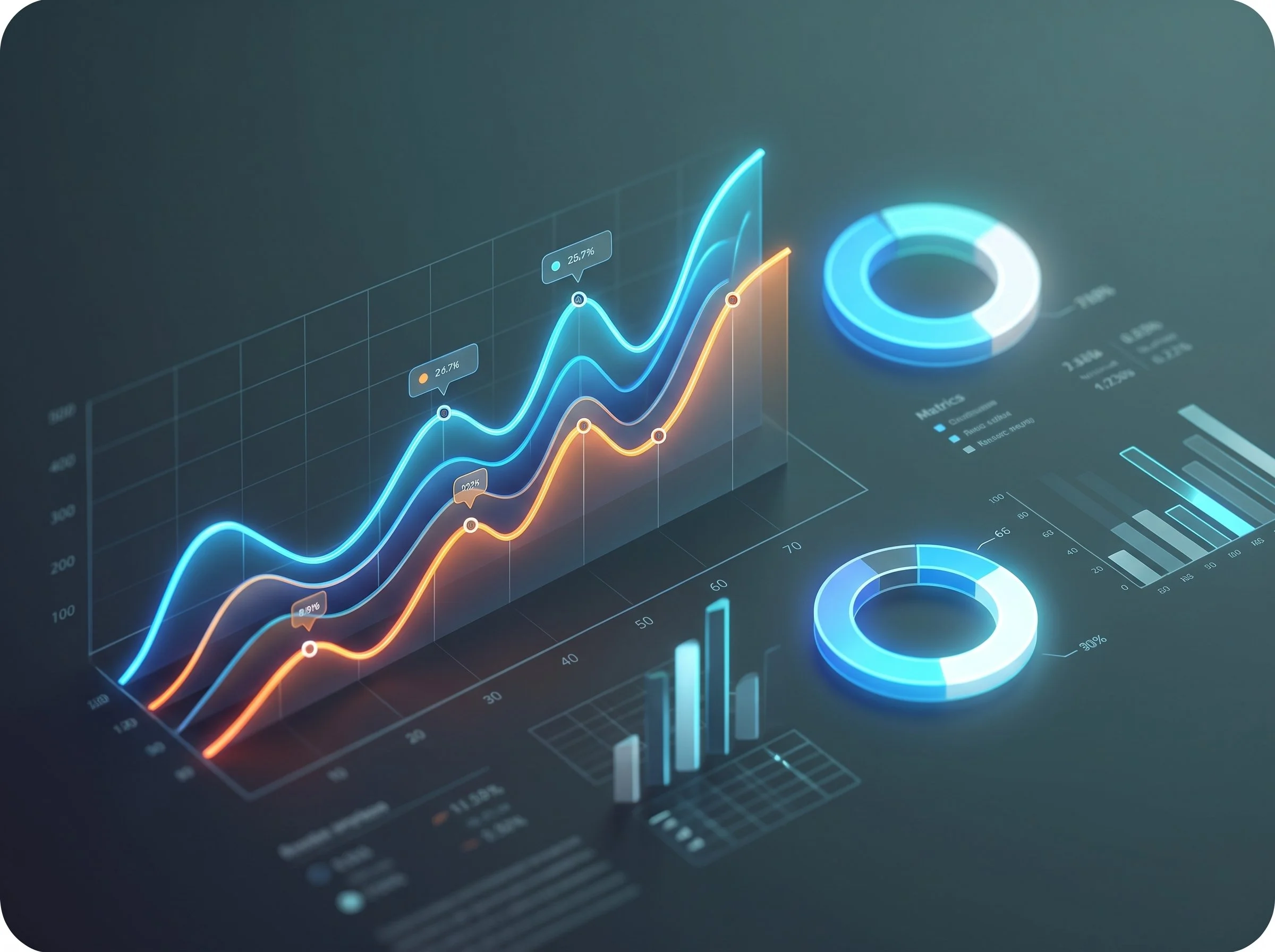 Data visualization of charts and graphs