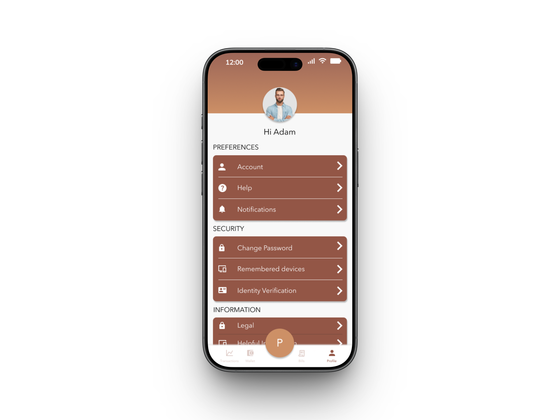 Step 5: Settings Page (Manage Settings with Confidence) 
Goal: Help the user manage Account Preferences, Notifications, and support in one simple hub.