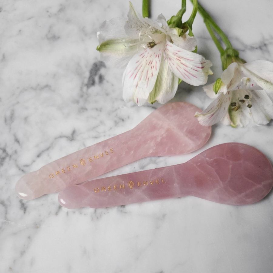 Green Envee Rose Quartz Sculpting Spoon