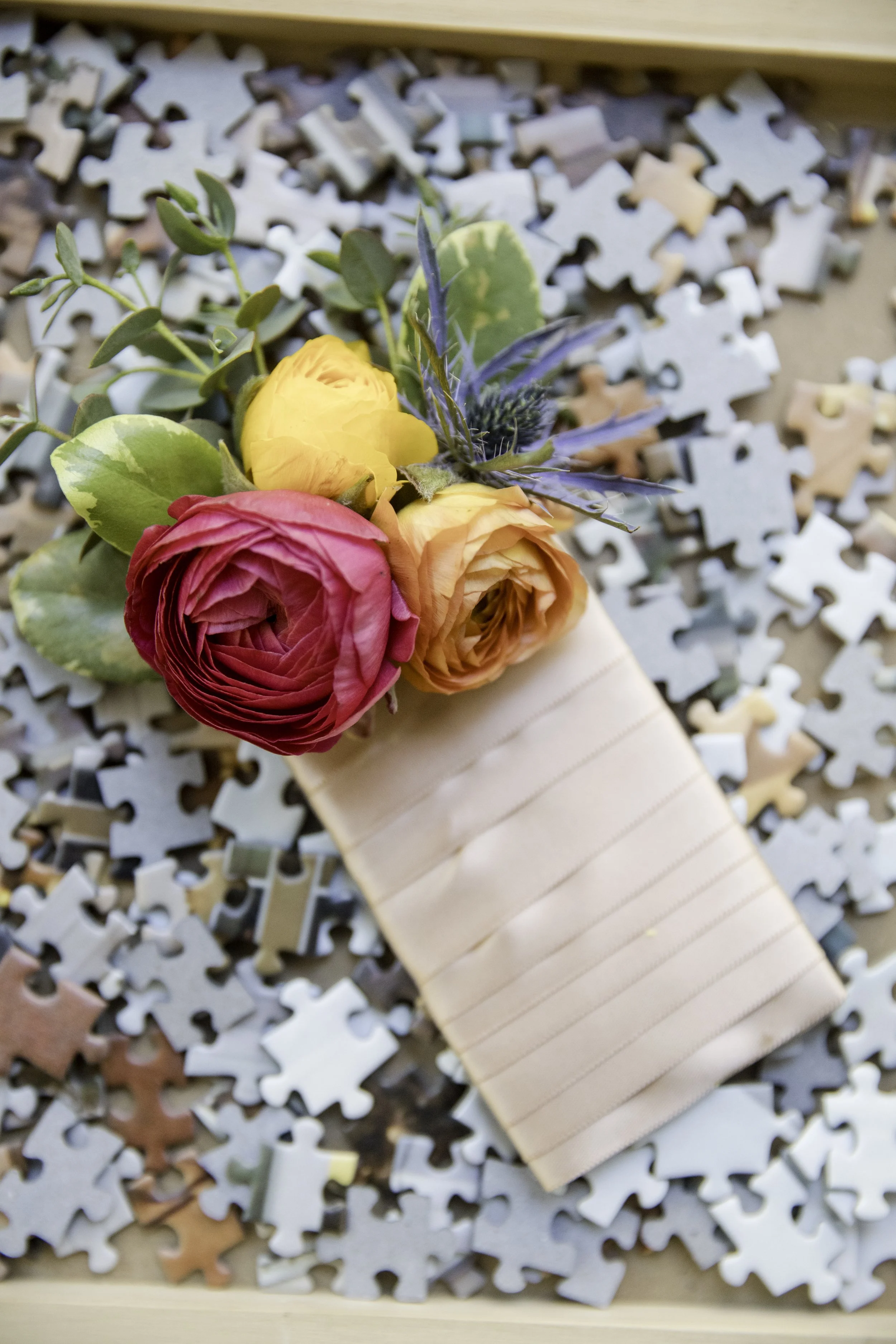 Grooms bright pocket square