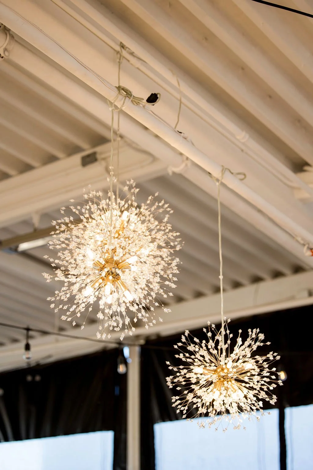 Pendant orb lights for the dance floor