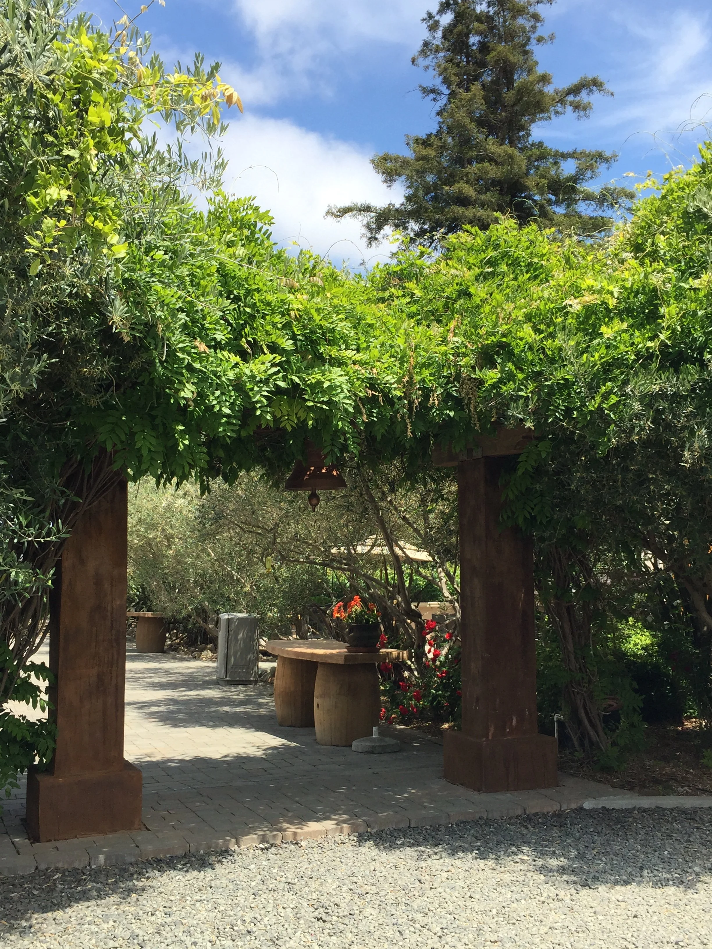 A beautiful entrance into our favorite West Coast vineyard, fantastic for weddings and celebrations. 