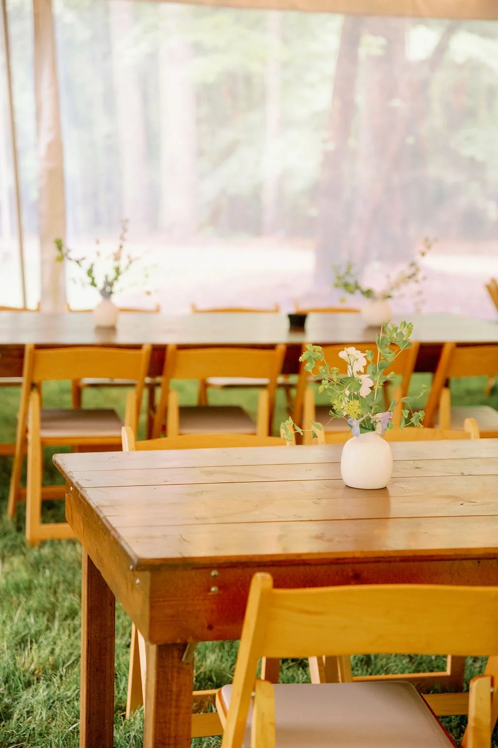 Farm tables add a nice warm feel