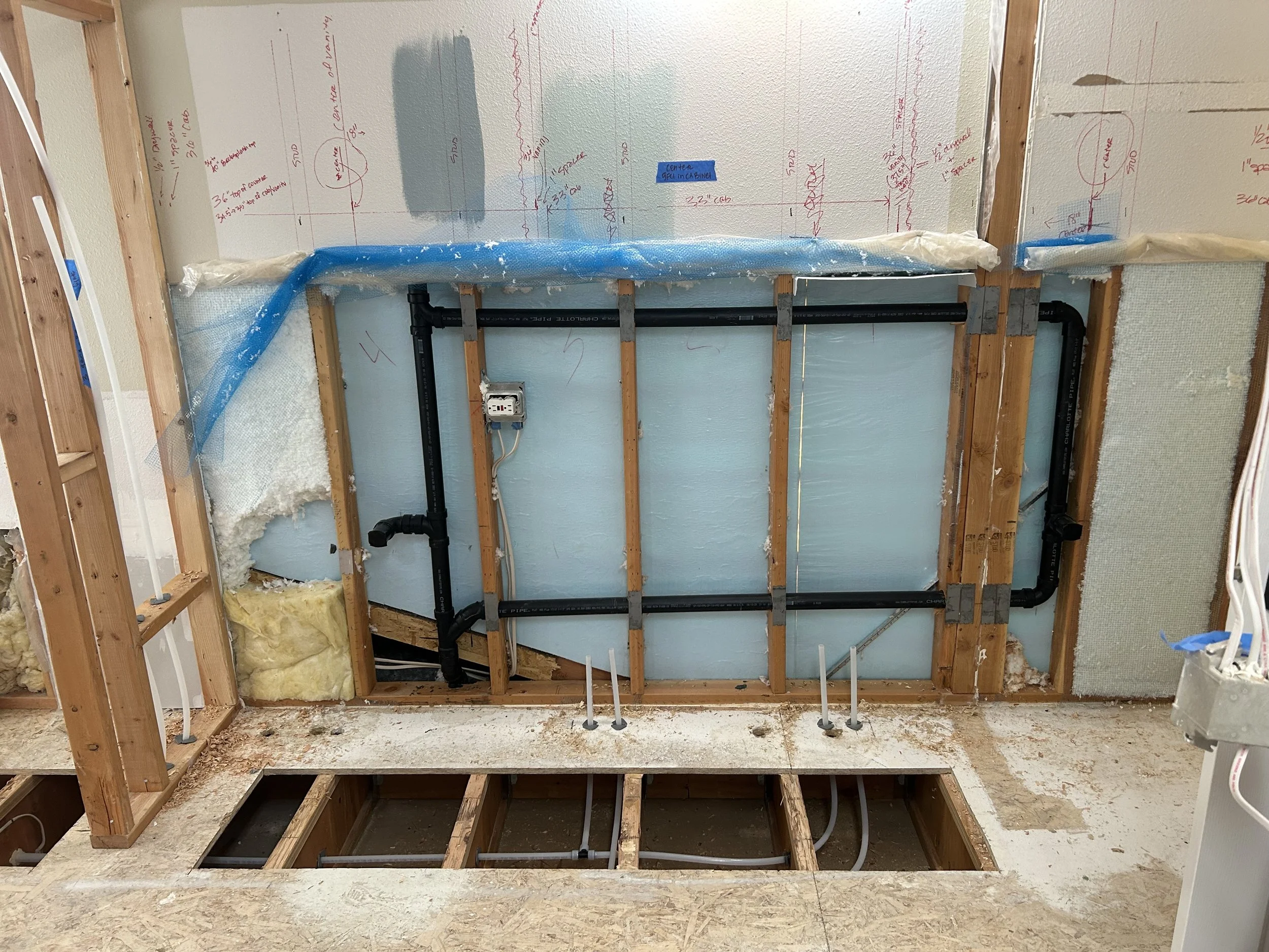 Vanity remodel, updated drain &amp; supply lines