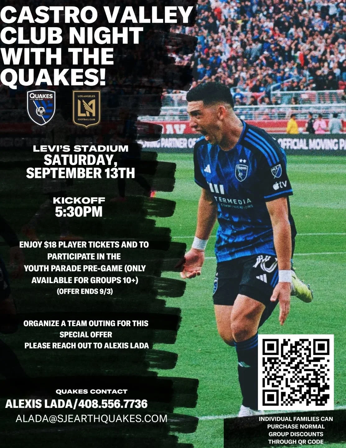 Get your team together for this bonding experience at the Quakes game next Saturday!