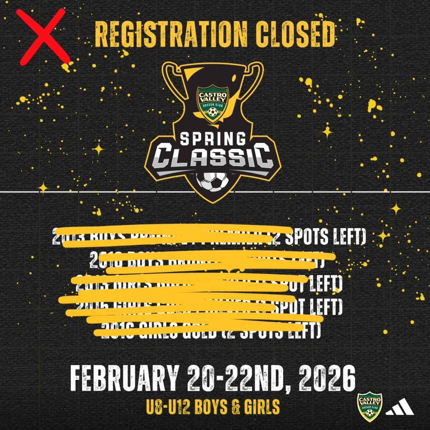 📢 REGISTRARION IS CLOSED. We have hit capacity. 📢
 🏆 We look forward to hosting you next month. If you were unable to secure a spot for your team, we hope to host you next year! ⚽️