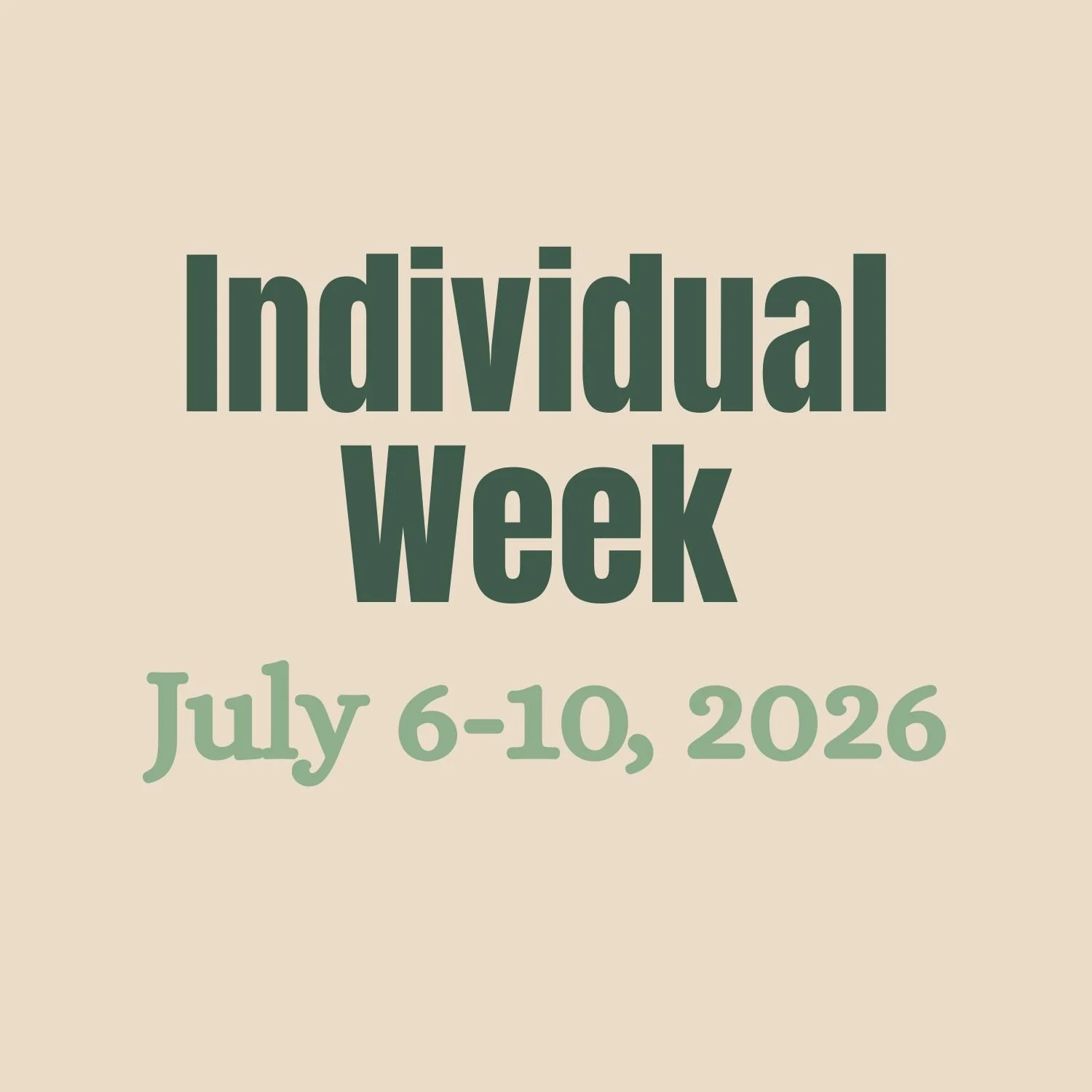 July 6-10 -- Individual Week Camps -- Grades 1-6