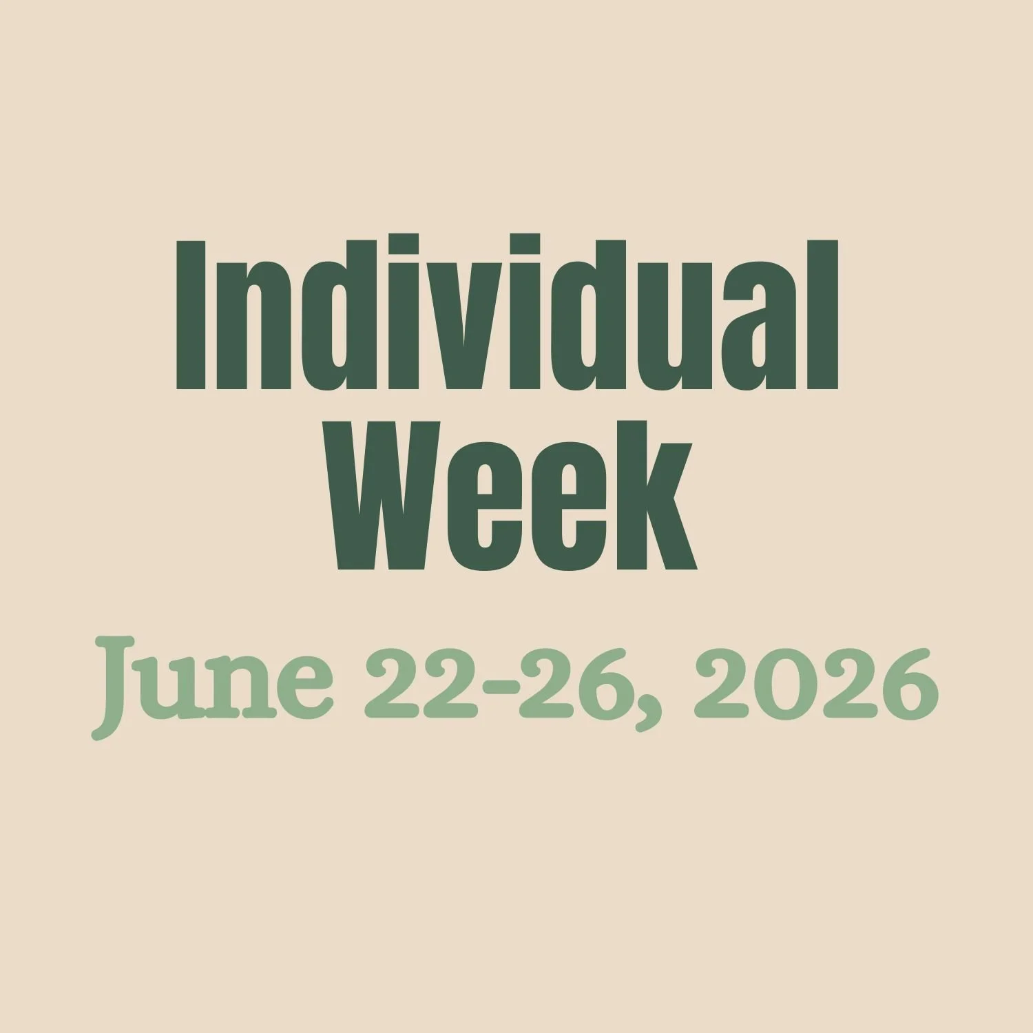 June 22-26 -- Individual Week Camps -- Grades 1-6