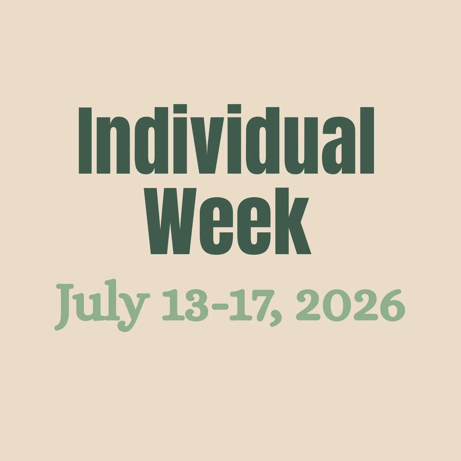 July 13-17 -- Individual Week Camps -- Grades 1-6