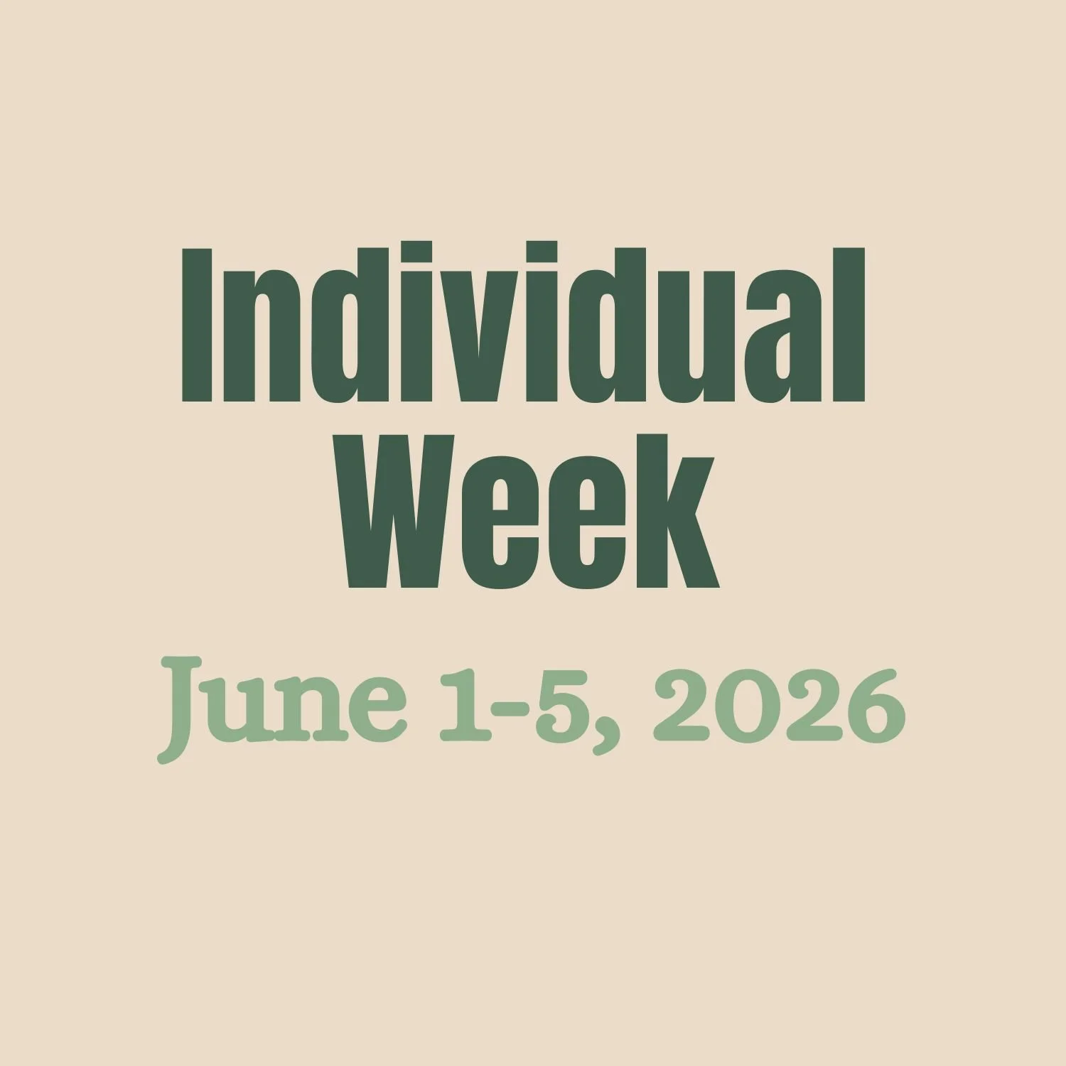 June 1-5 -- Individual Week Camps -- Grades 1-6