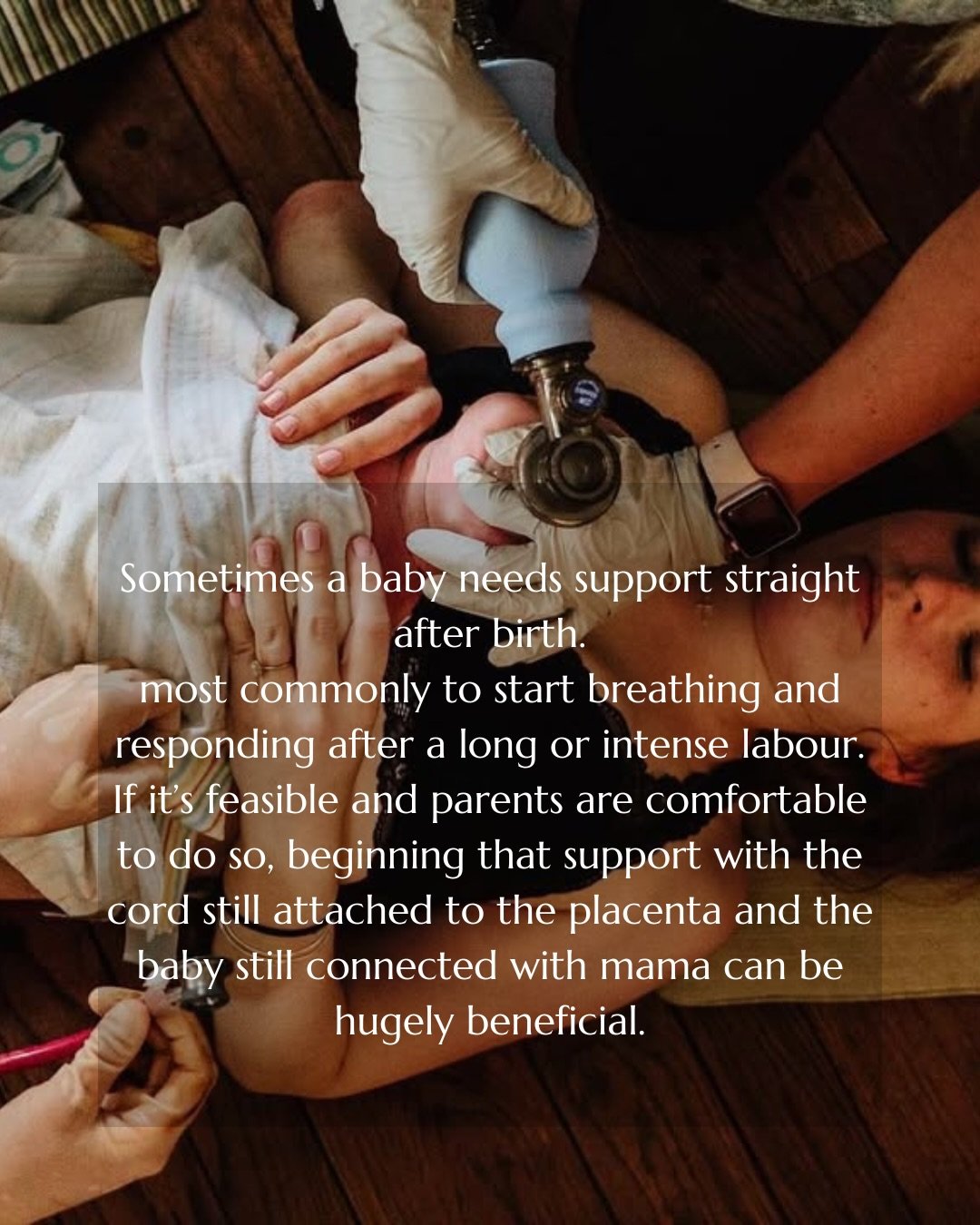 One of the conversations I have with families in my care antenatally is what happens if a baby needs help to breathe after birth.

If it&rsquo;s safe and appropriate, one preferred option is to start that support before the cord is clamped.

Why?
Bec