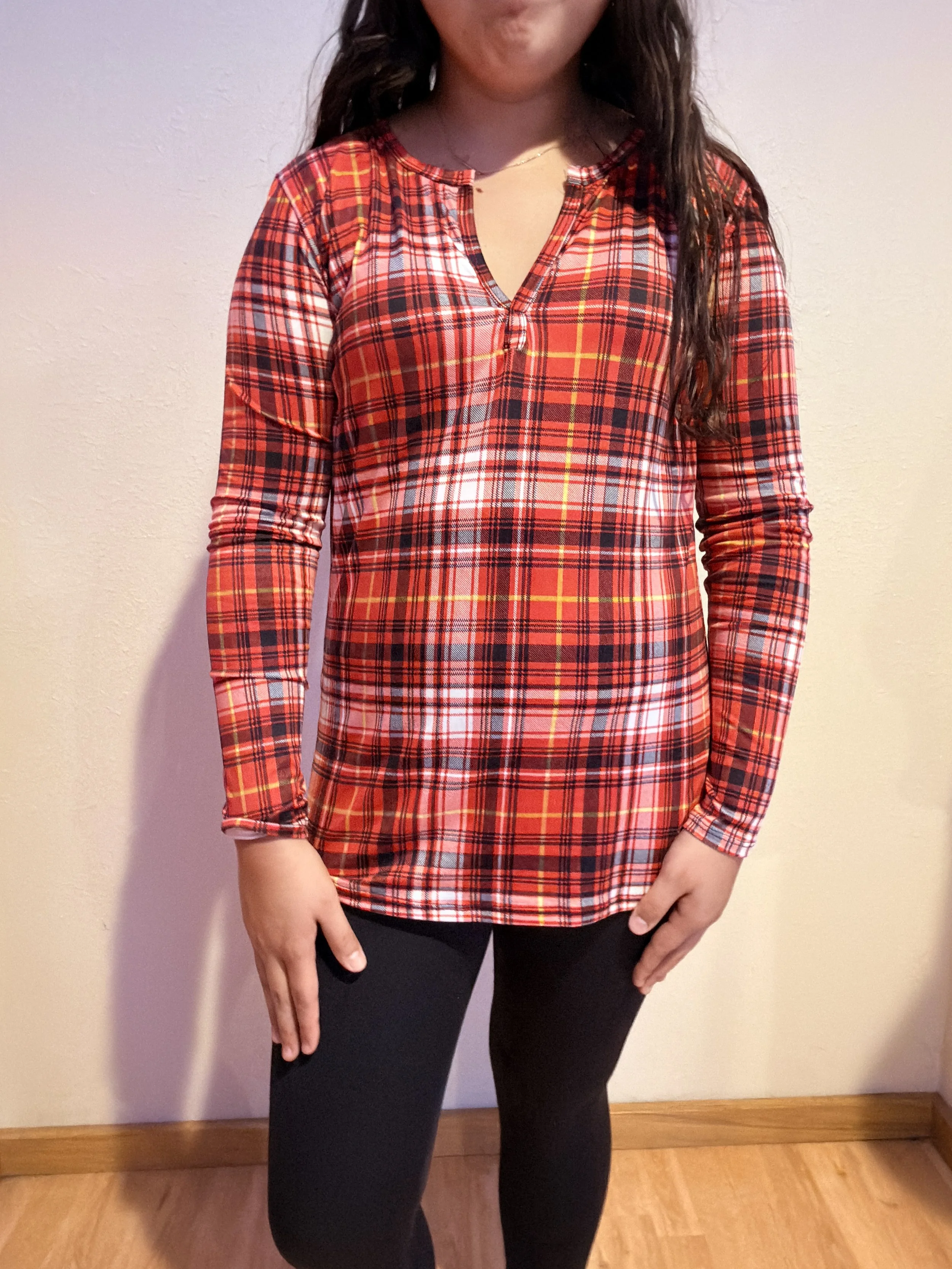 Solid Plaid Long Sleeve