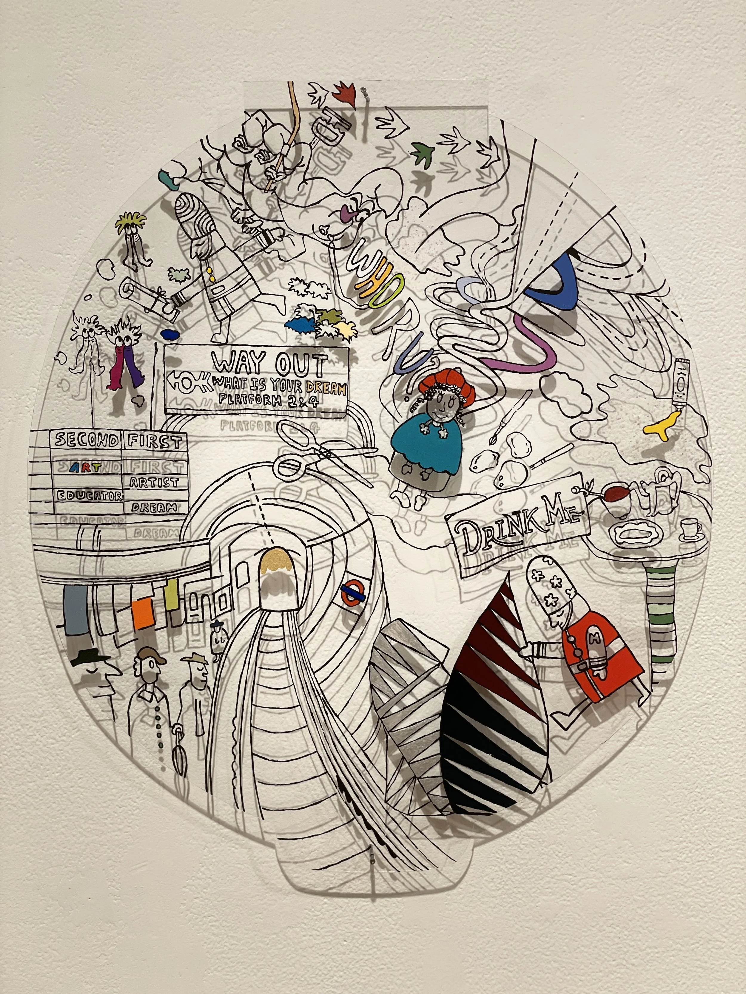 What is Your Dream? (Jar IX), 20.5”x18”, Gouache on Acrylic, 2024