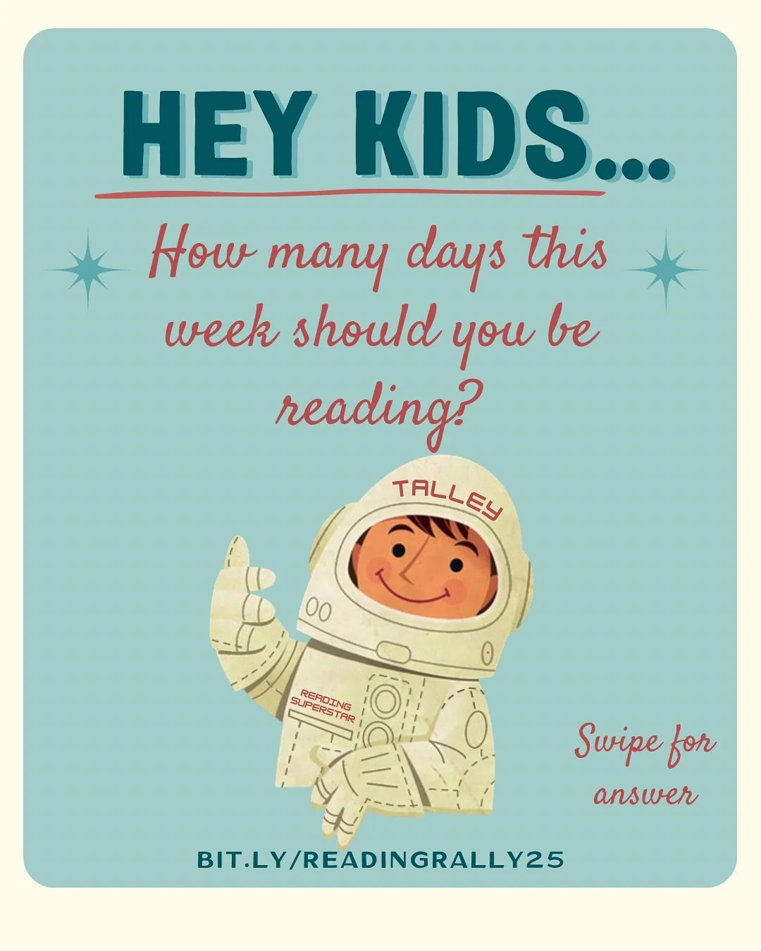 I hope all your Talley students have been reading 6-7 days or 67 minutes or with 67 friends, or whatever meme/saying gets them motivated to read! 
It’s the final countdown! Tonight’s the last night to fill in those Reading Rally bingo sq
