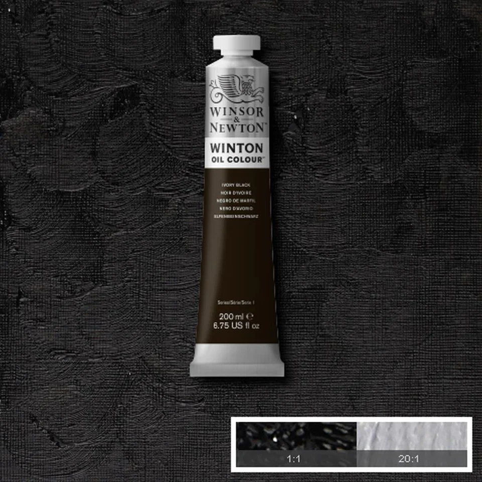 Winsor & Newton Winton Oil Color – Ivory Black (200ml)
