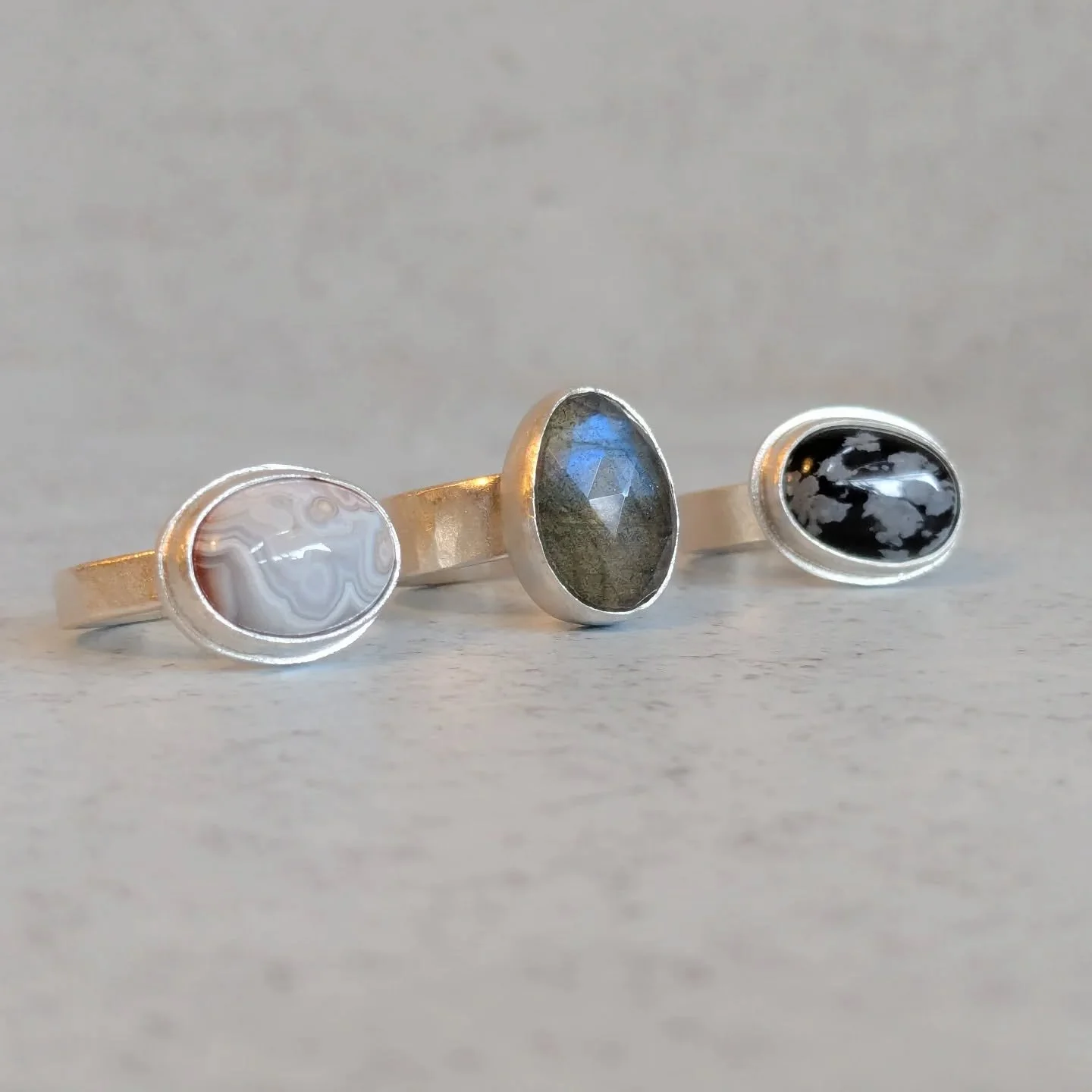 I've finally got round to photographing some of my most recent recreations and will be popping these on my website on Friday 💍

#gemstonerings #gemstonejewellery #chunkyrings #labradoritering #ecojewellery