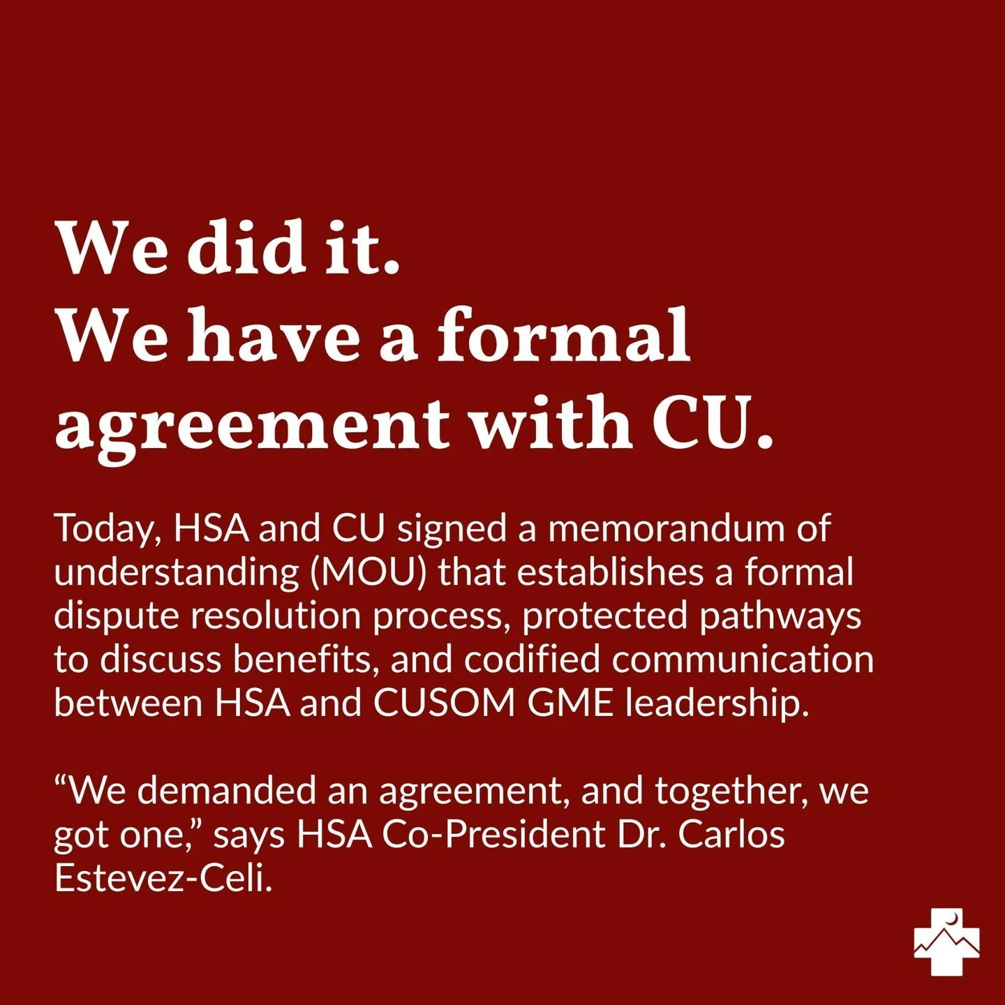 Residents and fellows across CU School of Medicine just won a historic MOU with the University through collective action and unity.
This agreement creates real protections for trainees, strengthens patient care, and sets a precedent for public-sector