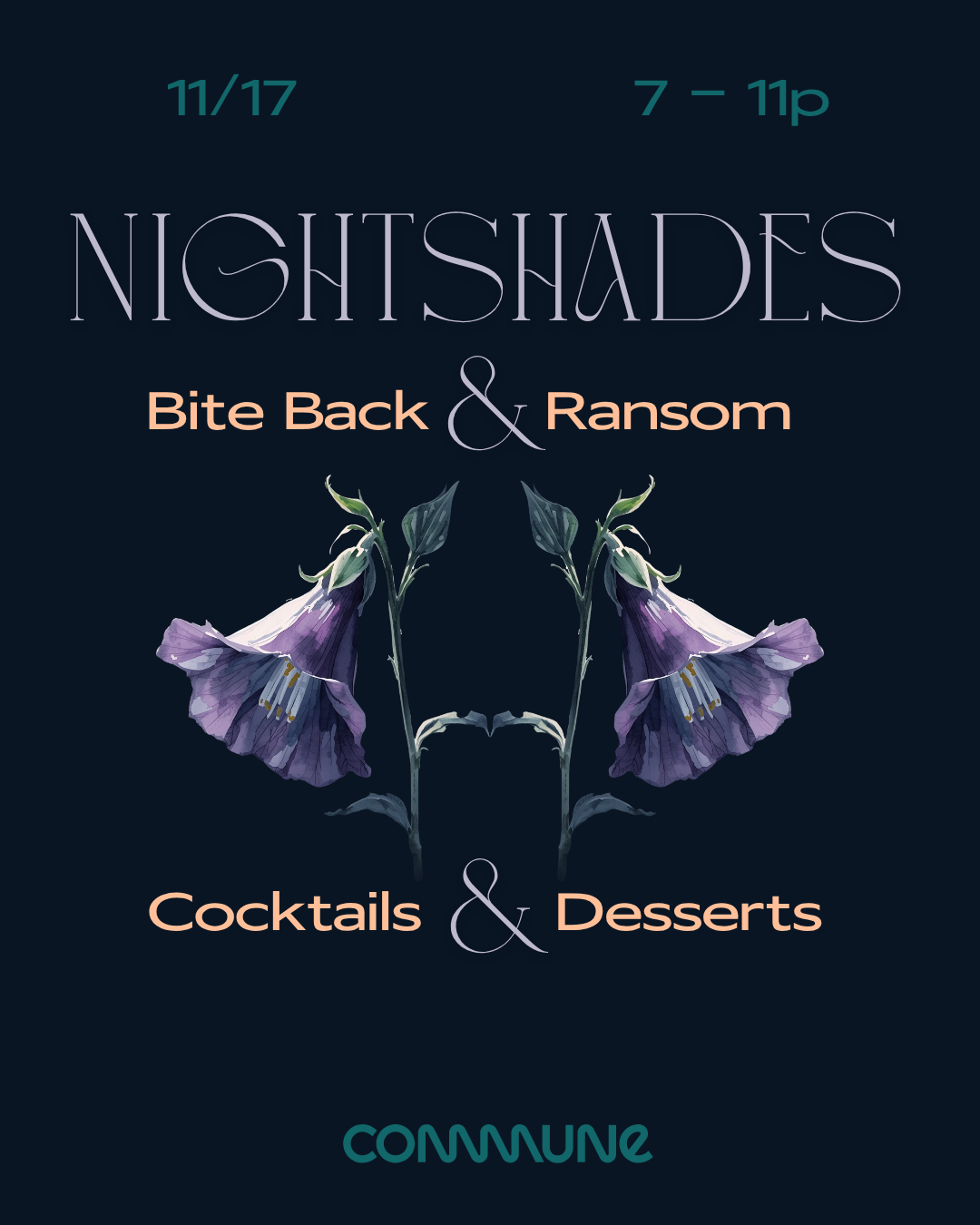 Nightshades – Dessert &amp; Cocktails by Bite Back &amp; Ransom 